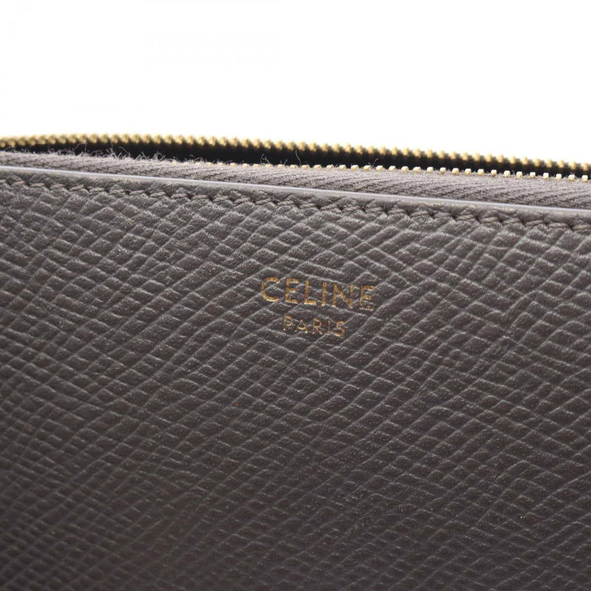 Celine Gray Leather Long Wallet (Bi-Fold) (Pre-Owned)
