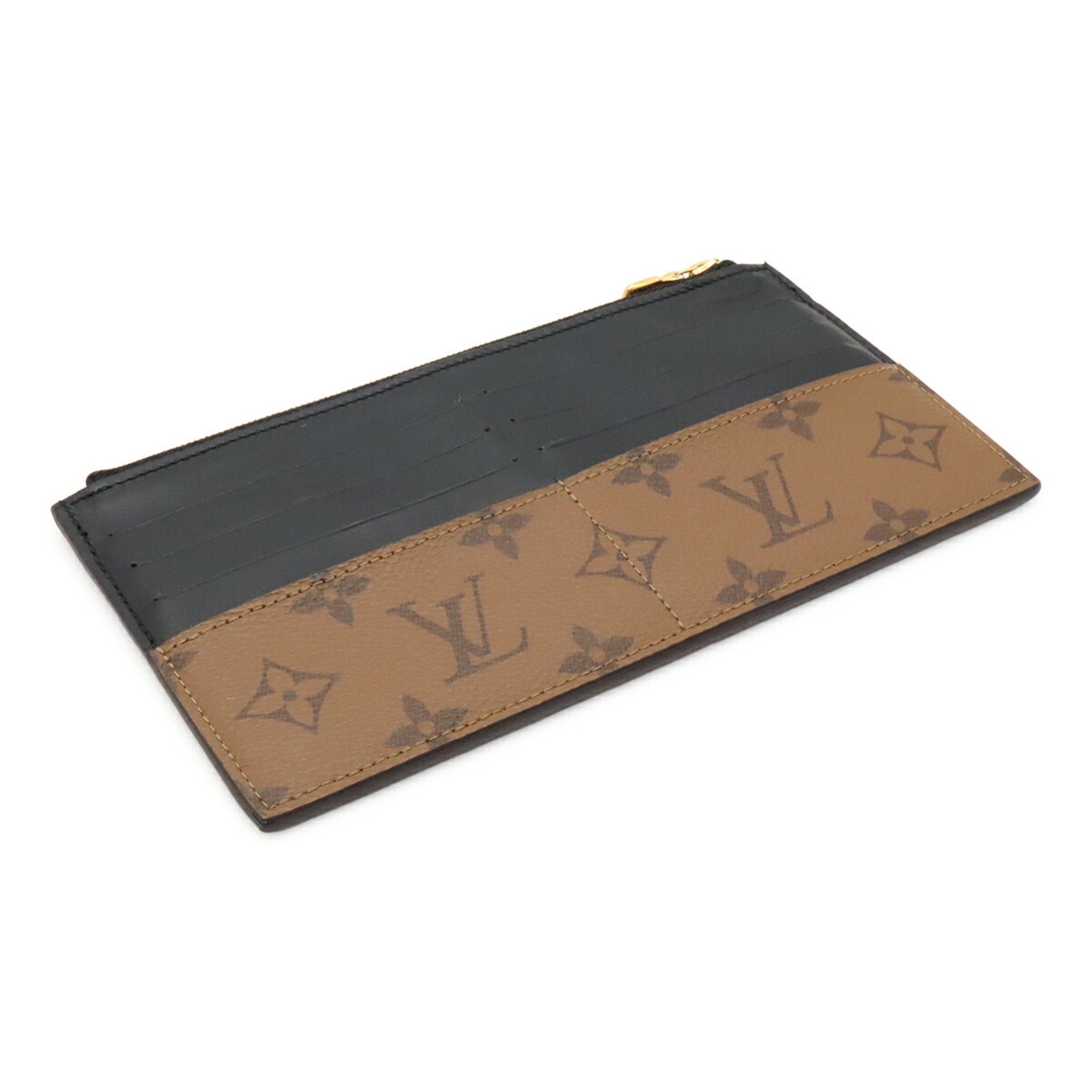 Louis Vuitton Black Brown Monogram Monogram Reverse Card Wallet (Pre-Owned)