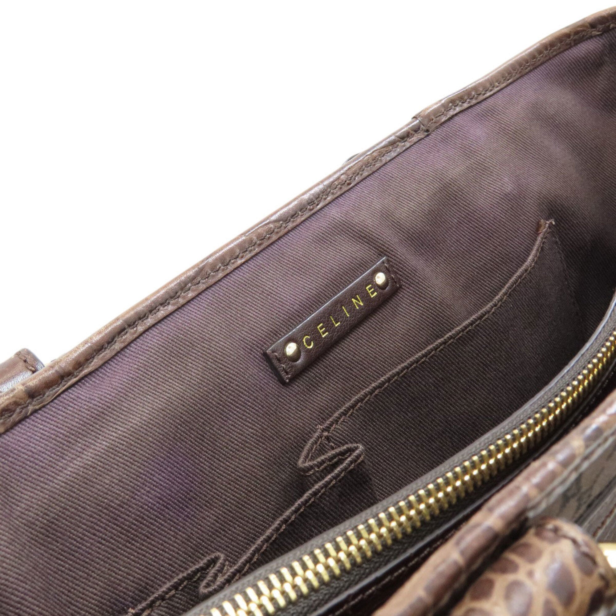 Celine Dark Brown Canvas Handbag (Pre-Owned)