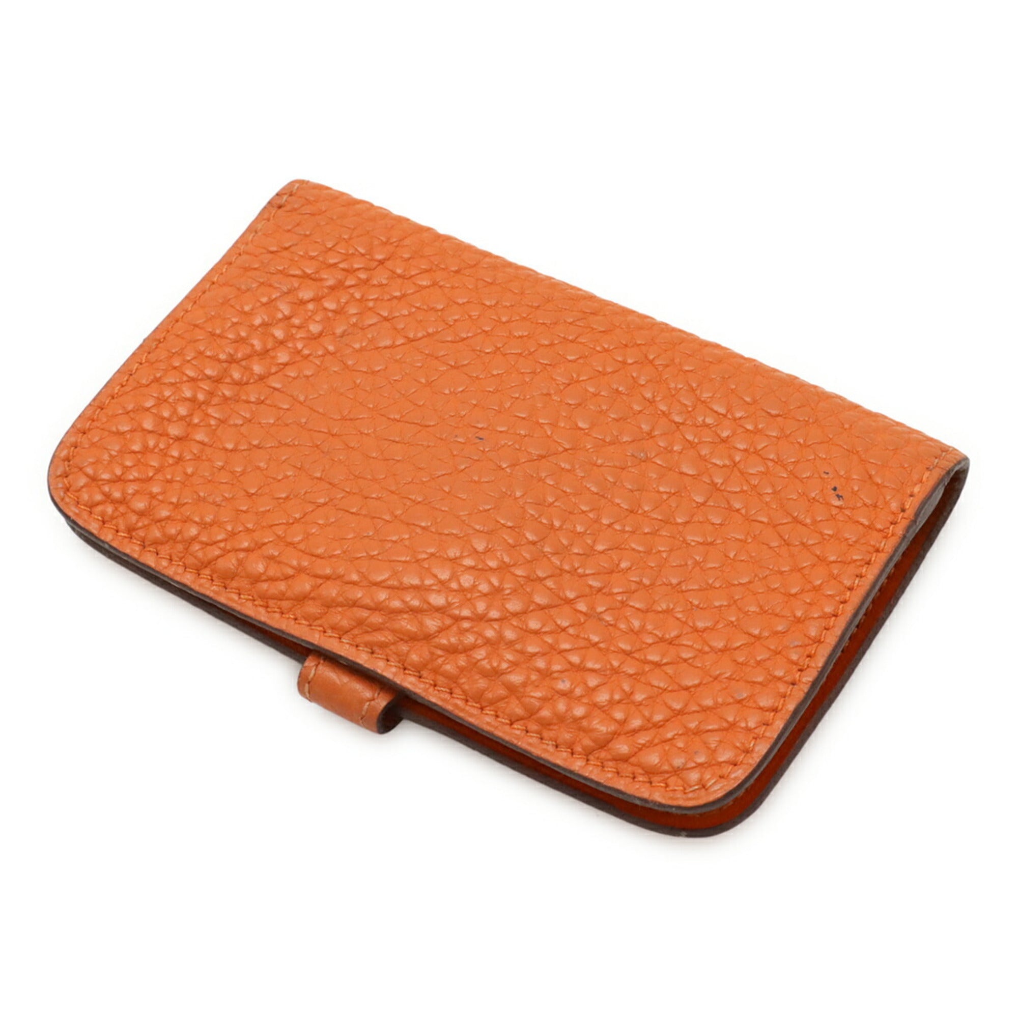 Hermes Orange Togo Leather Coin Purse/Coin Case (Pre-Owned)