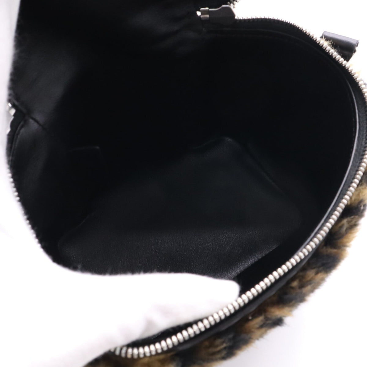Celine Black Brown Faux Fur Leather Shoulder Bag (Pre-Owned)