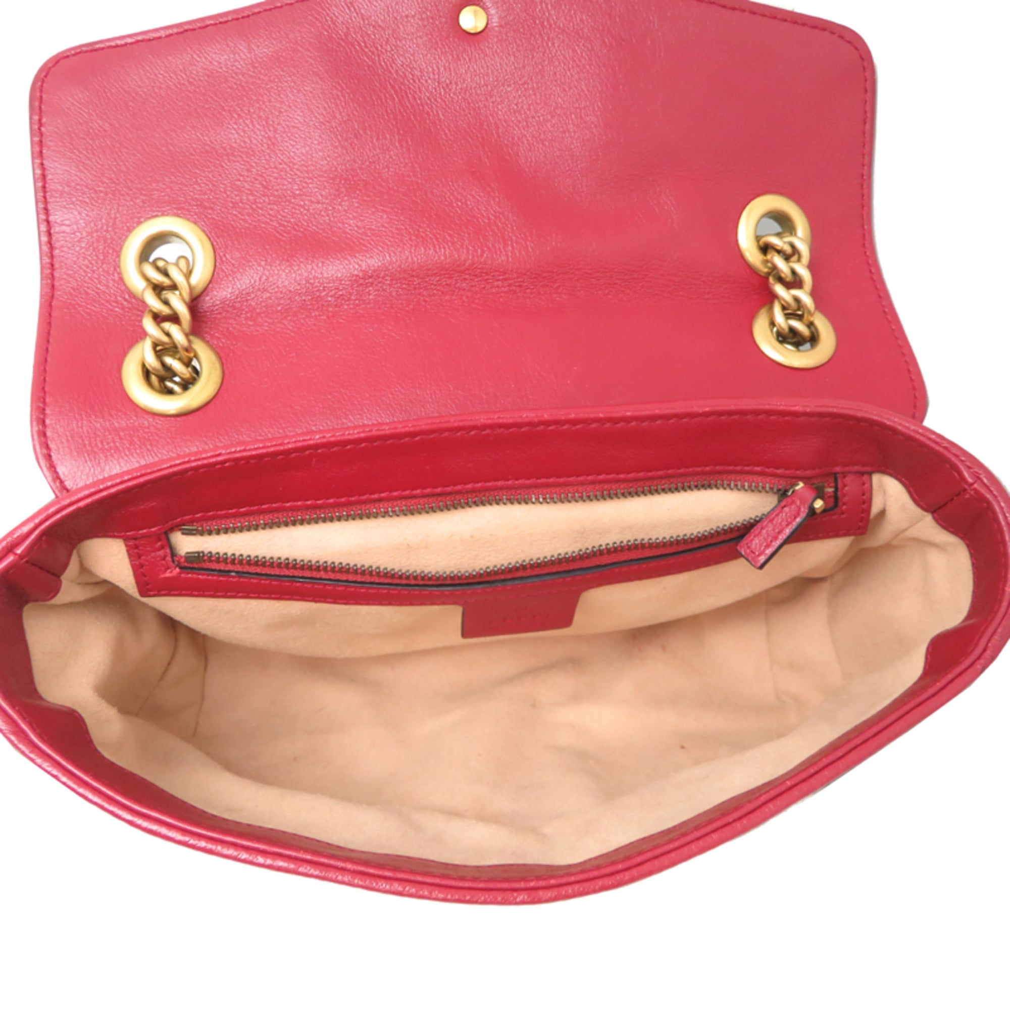 Gucci Black Red Color Leather Shoulder Bag (Pre-Owned)