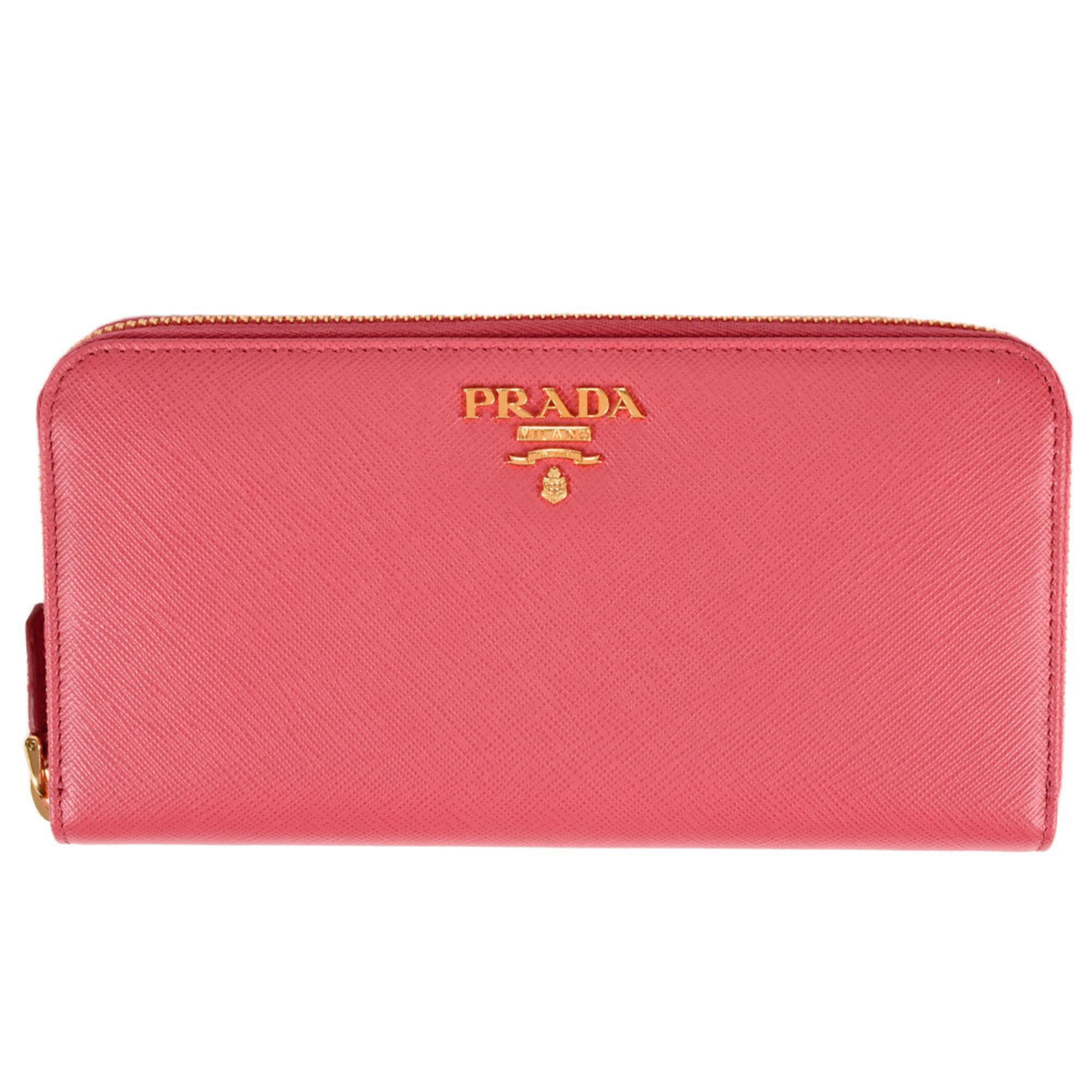 Prada Saffiano Pink Saffiano Long Wallet (Bi-Fold) (Pre-Owned)