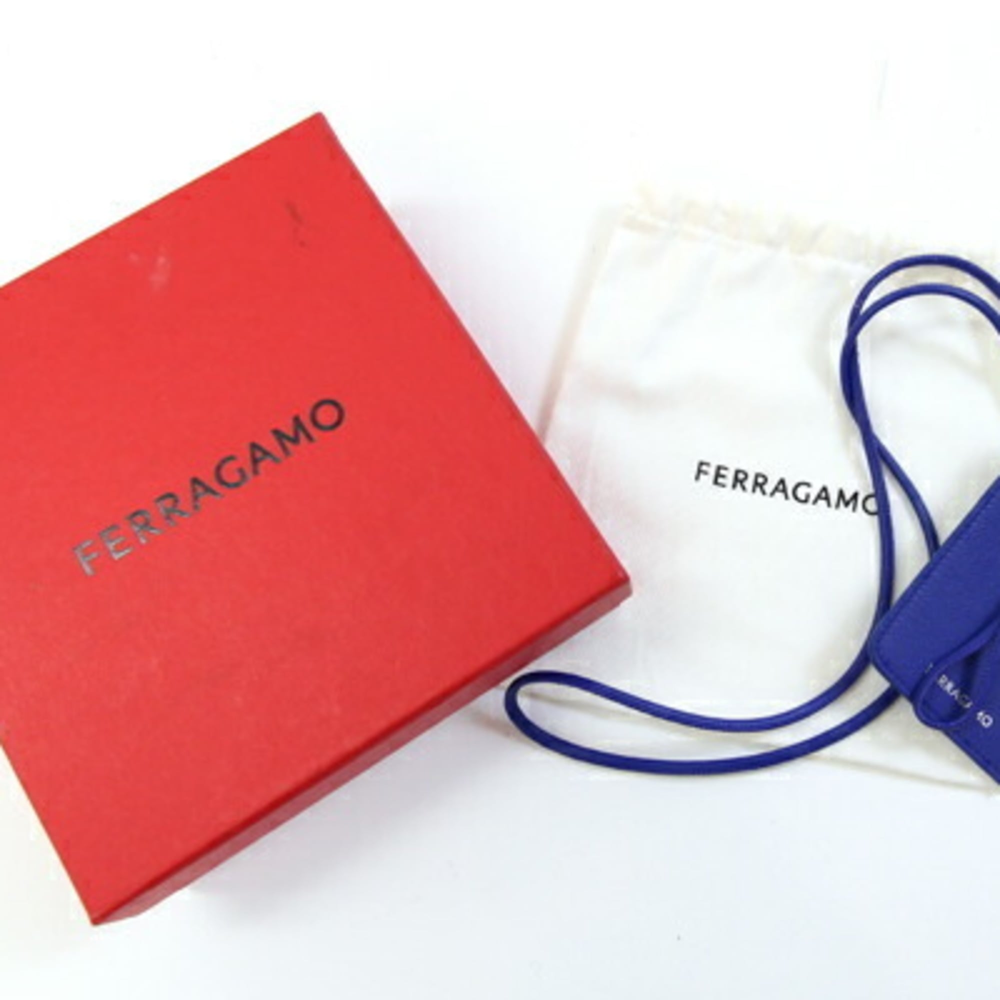 Salvatore Ferragamo Blue Leather Pouch (Pre-Owned)