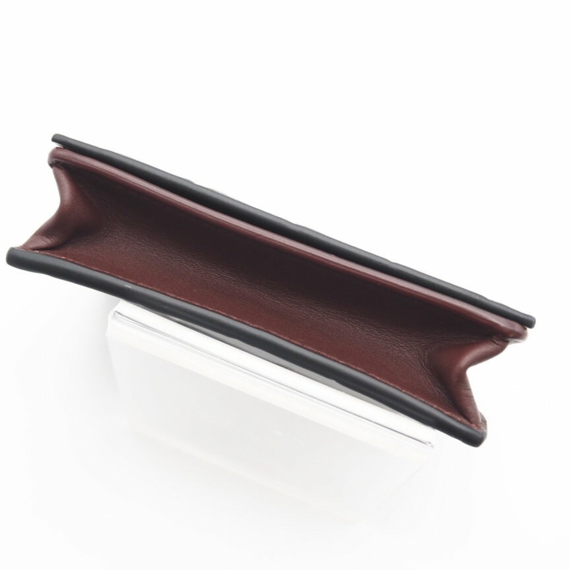 Bottega Veneta Intrecciato Black Bordeaux Intrecciato Card Wallet (Pre-Owned)
