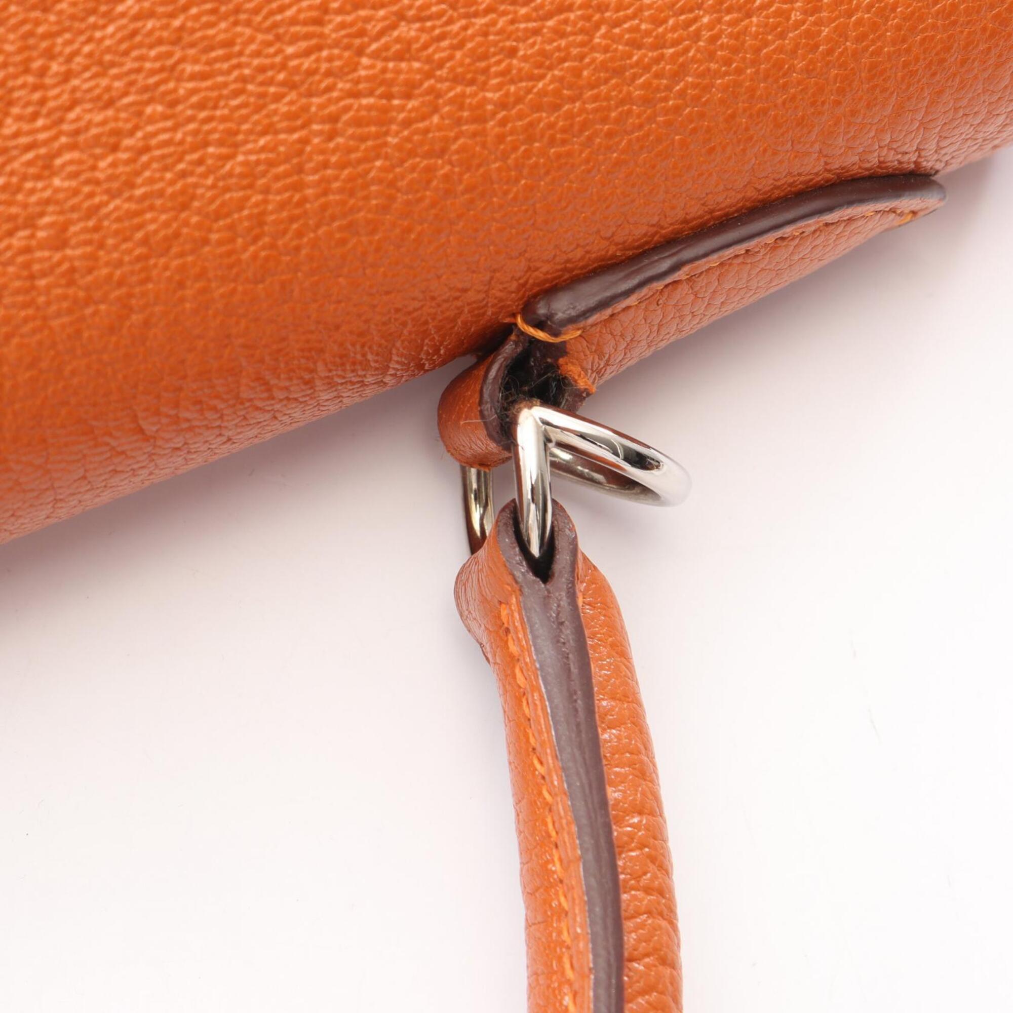 Hermes Orange Chevre Leather Handbag (Pre-Owned)