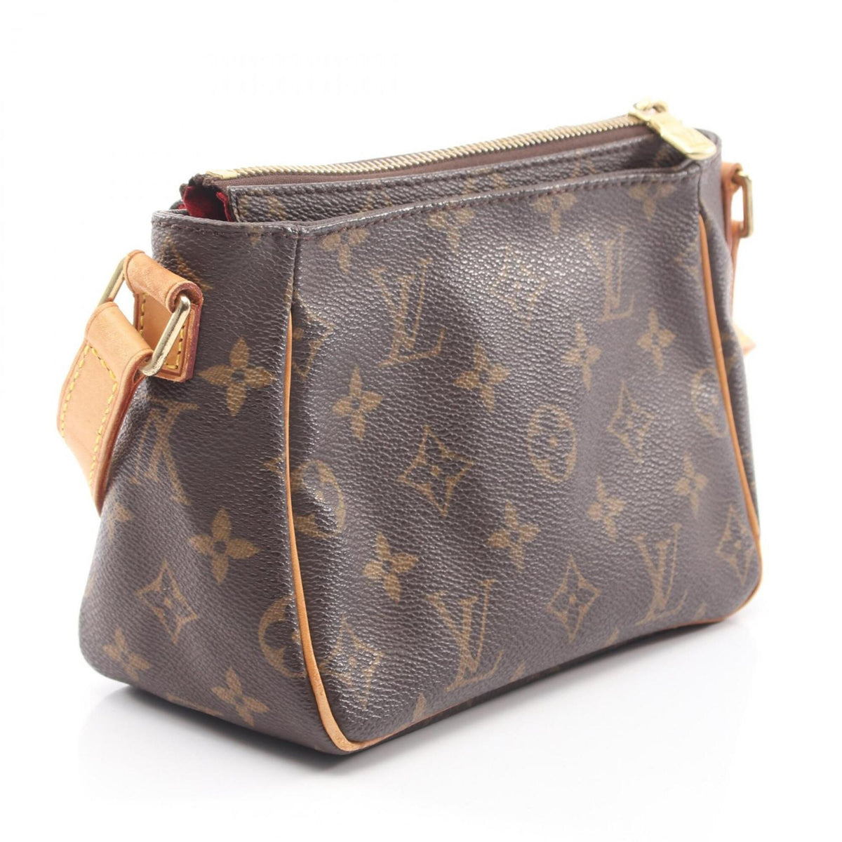 Louis Vuitton Brown Coated Canvas Leather Handbag Shoulder Bag (Pre-Owned)