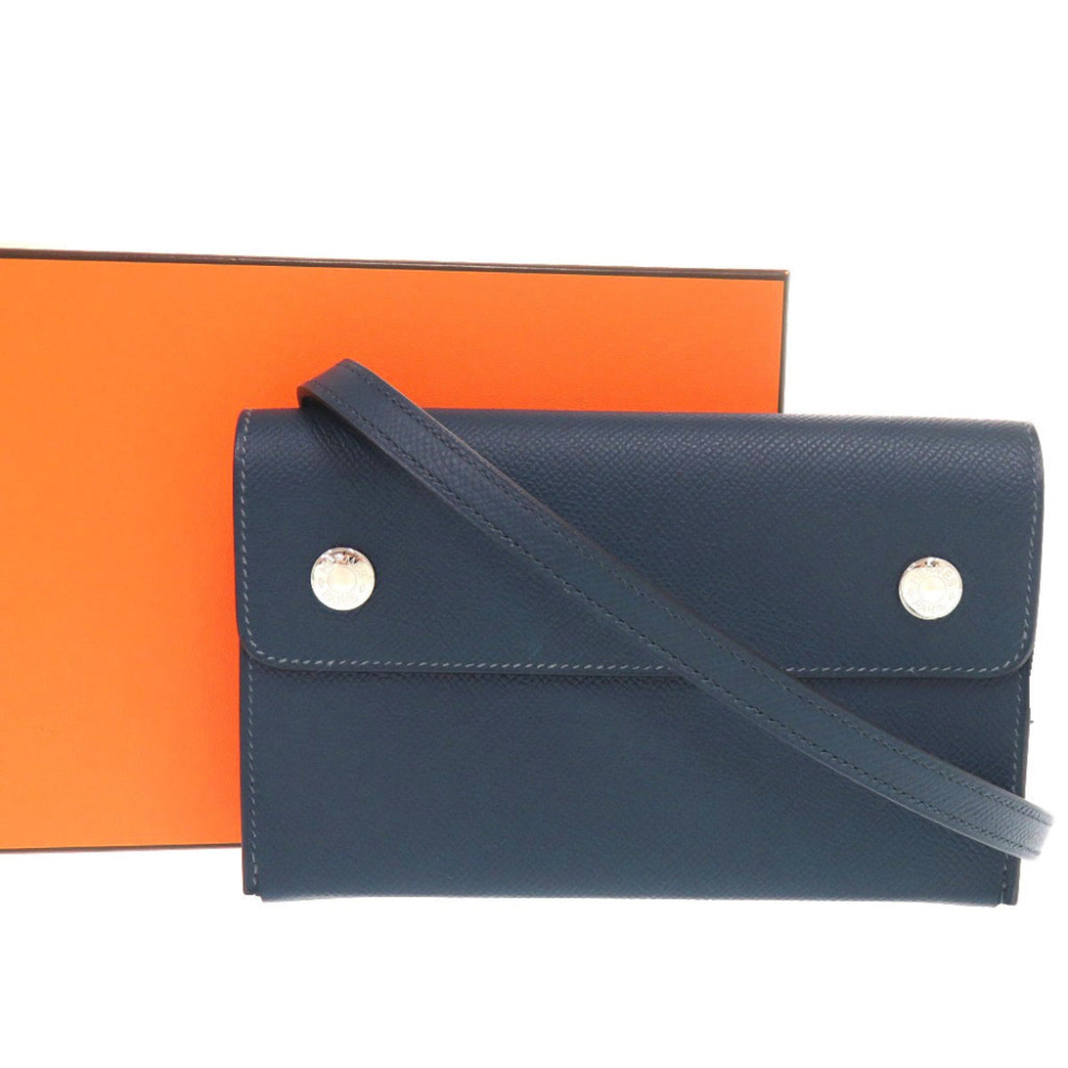 Hermes Navy Epsom Leather Shoulder Bag (Pre-Owned)
