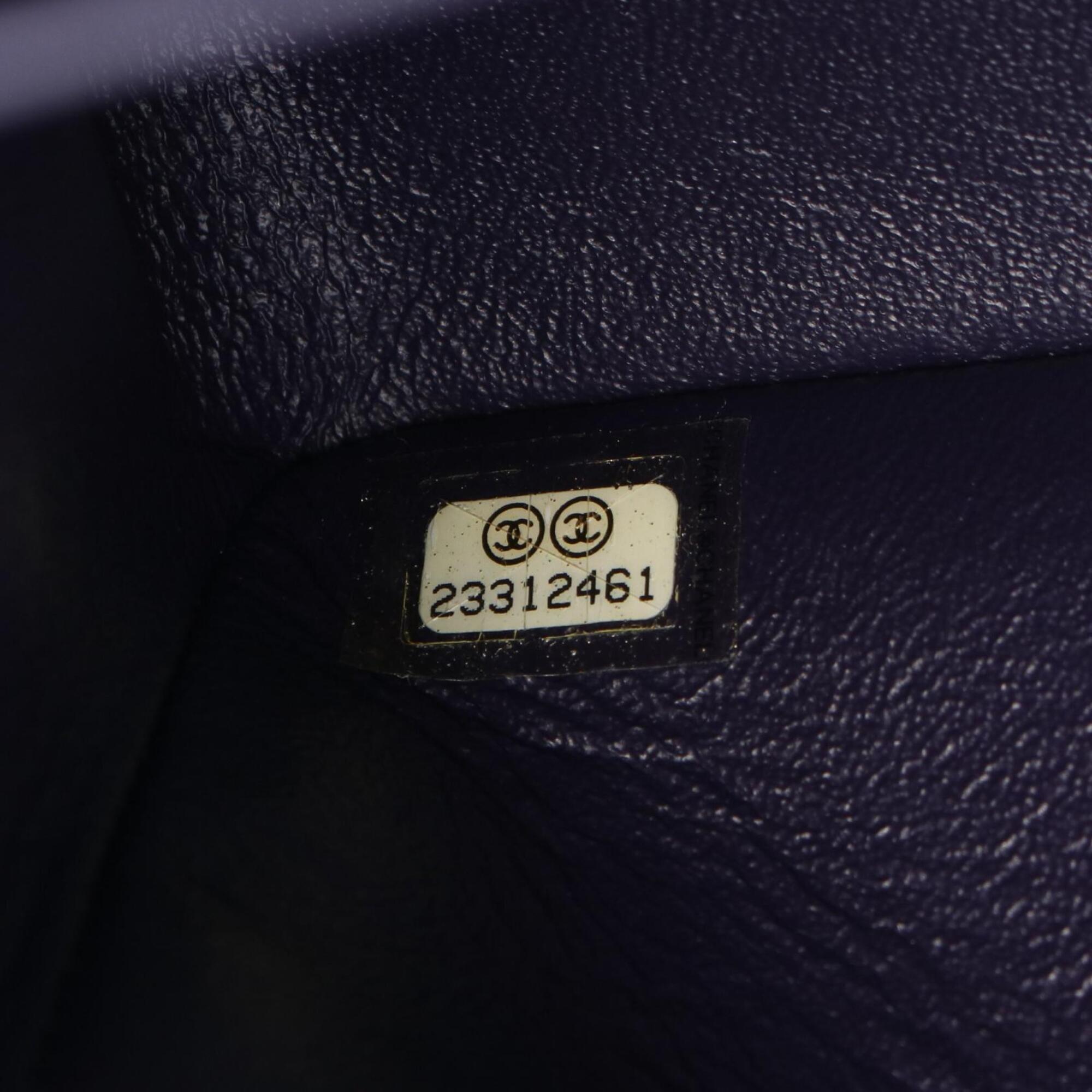 Chanel Purple Leather Handbag Shoulder Bag (Pre-Owned)