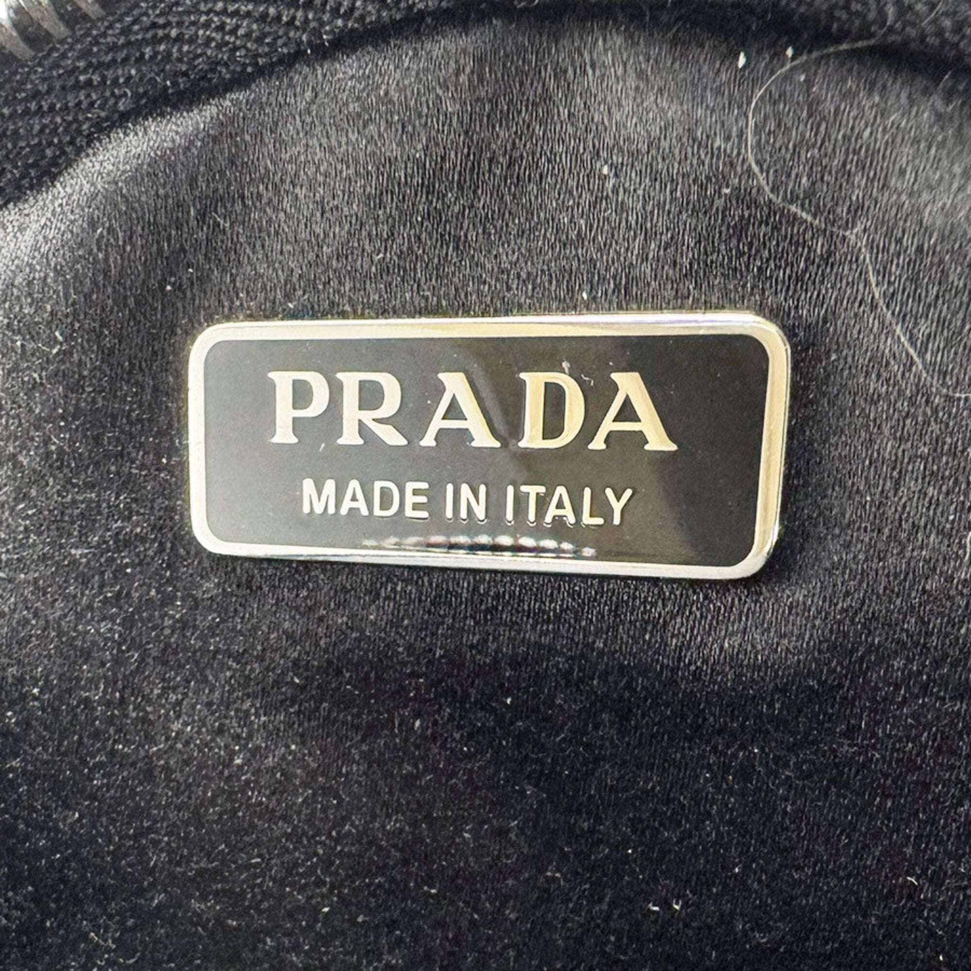 Prada Black Satin Rhinestone Shoulder Bag (Pre-Owned)