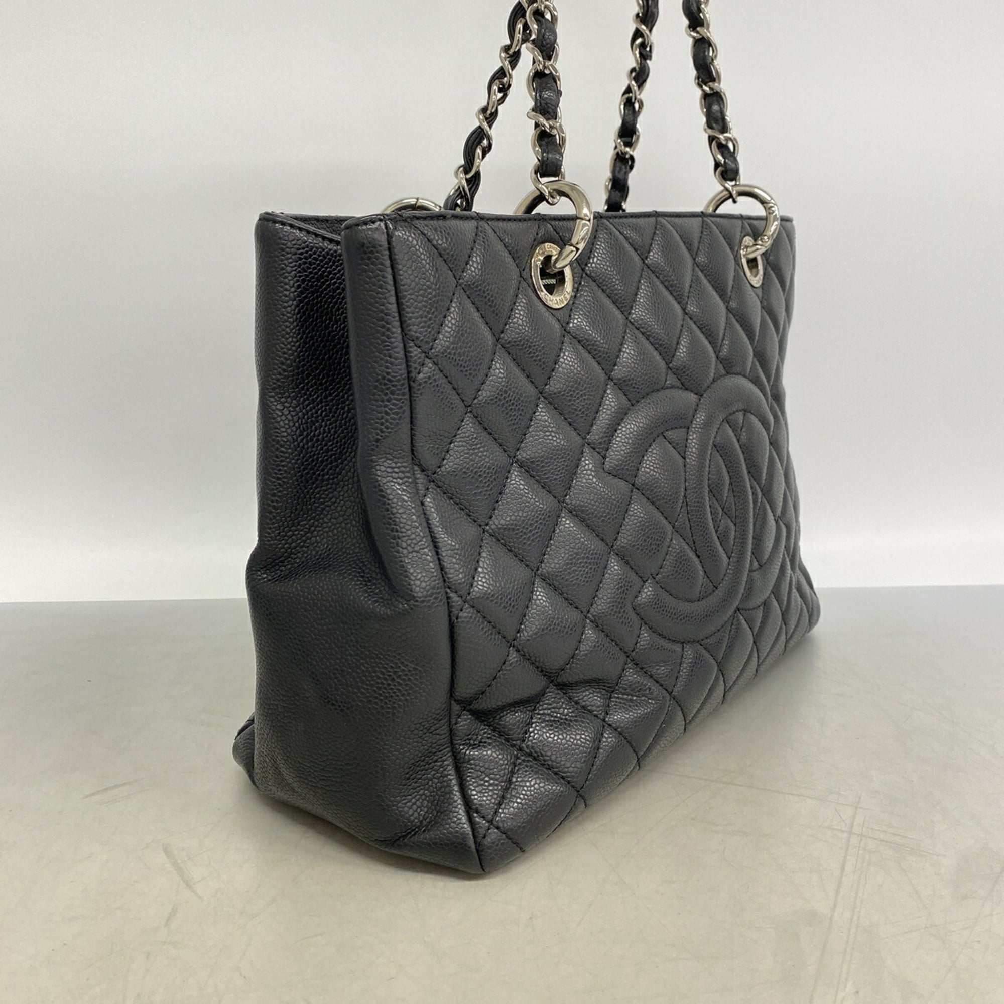 Chanel Black Grained Calfskin Tote Bag (Pre-Owned)