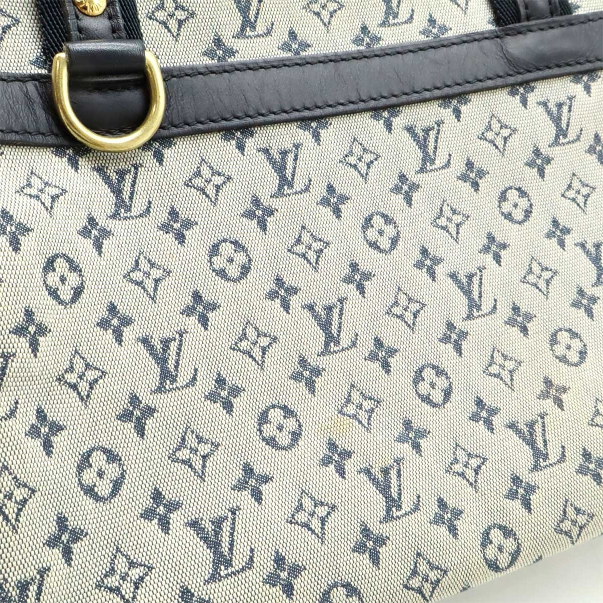 Louis Vuitton Blue Canvas Leather Handbag (Pre-Owned)