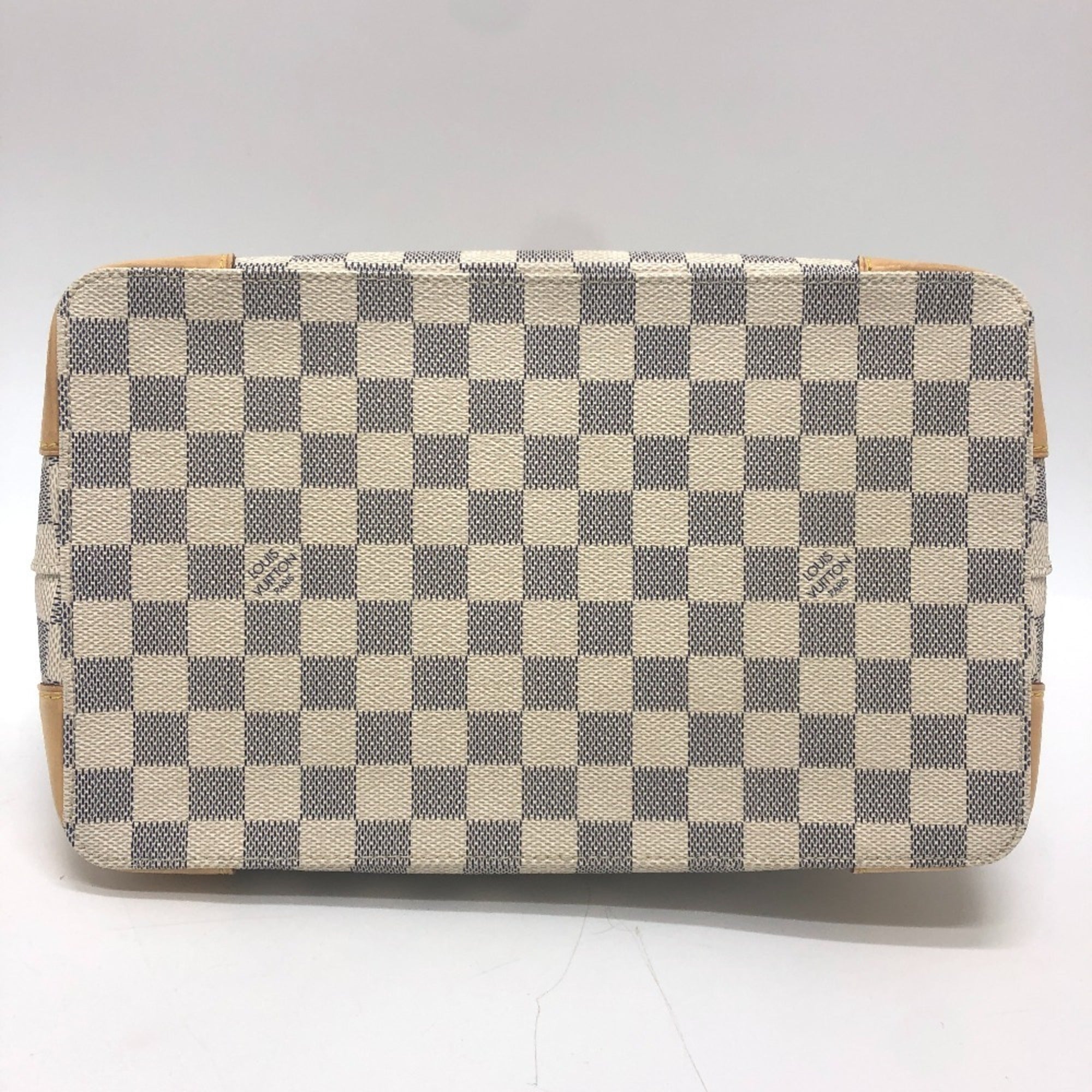 Louis Vuitton White Damier Azur Canvas Handbag Tote Bag (Pre-Owned)