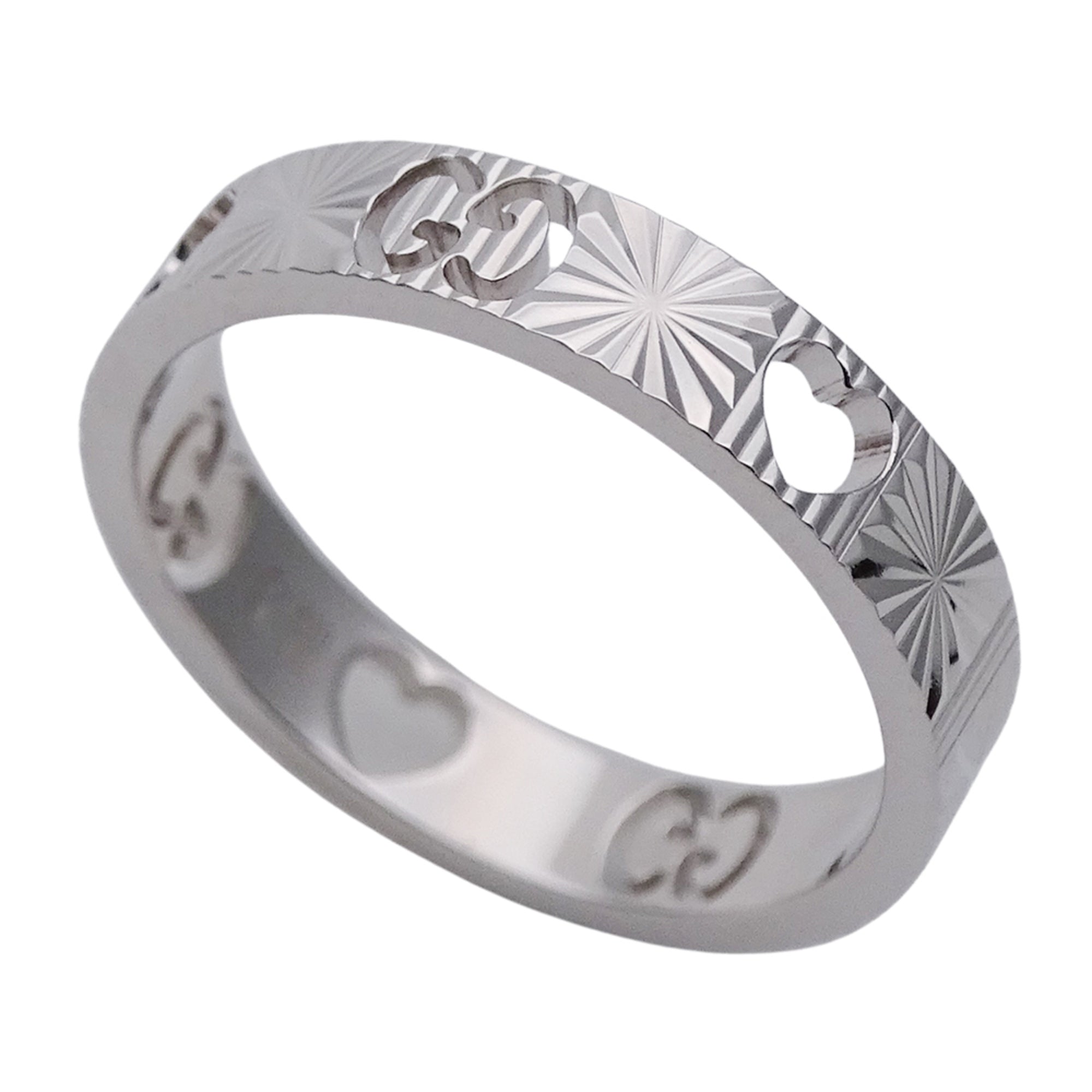 Gucci Icon White Gold White Gold (18K) Band Ring (Pre-Owned)