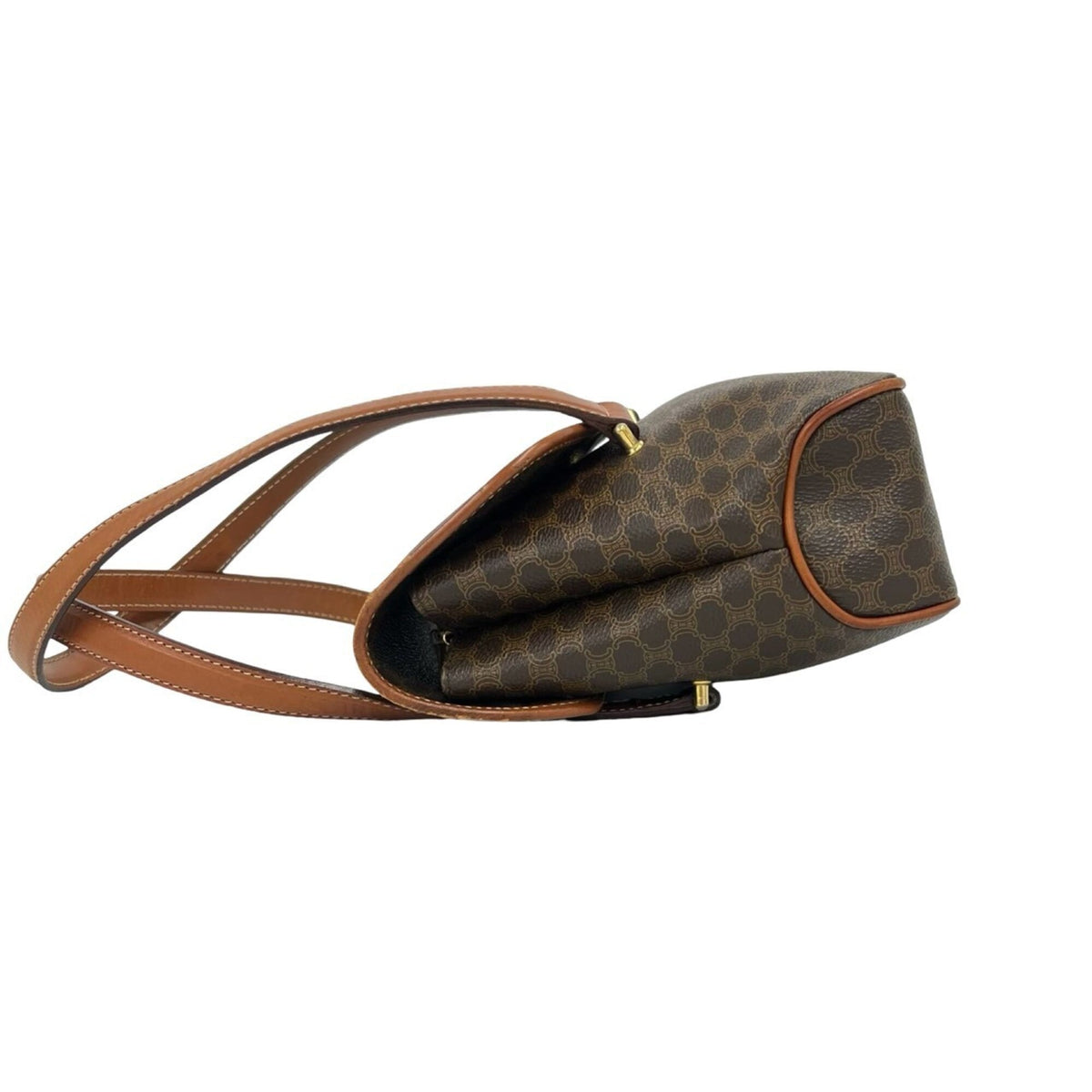 Celine Enamel Brown Pvc Leather Handbag Shoulder Bag Tote Bag (Pre-Owned)