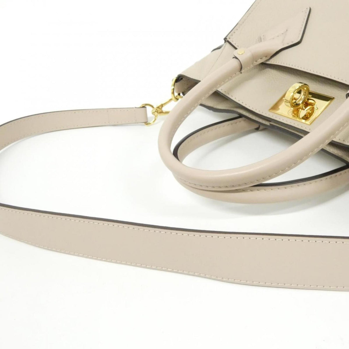 Louis Vuitton Grayish Coated Canvas Leather Handbag (Pre-Owned)