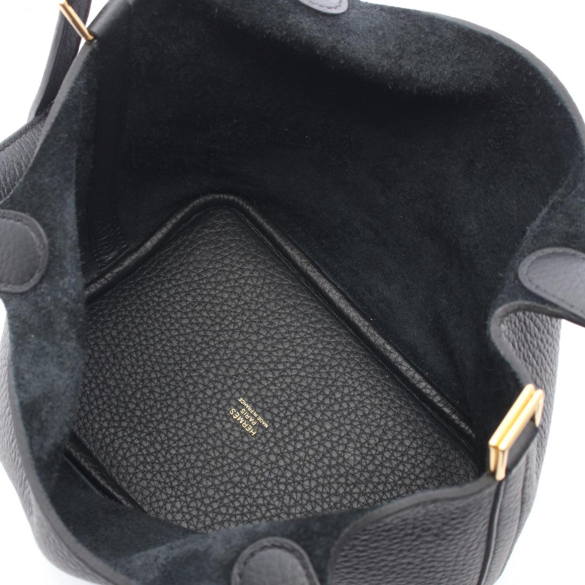 Hermes Black Taurillon Clemence Leather Handbag (Pre-Owned)