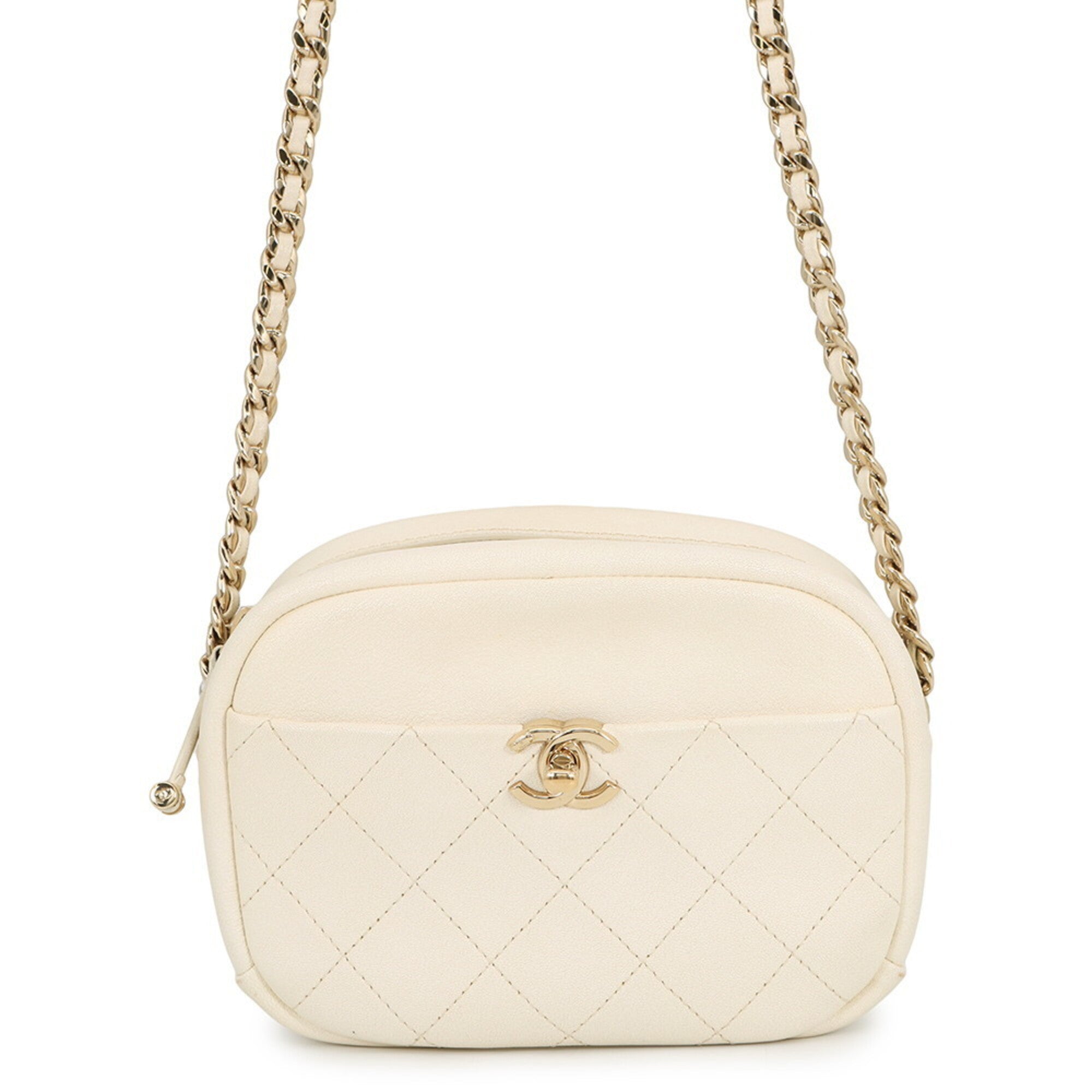 Chanel Ivory Leather Handbag Shoulder Bag (Pre-Owned)