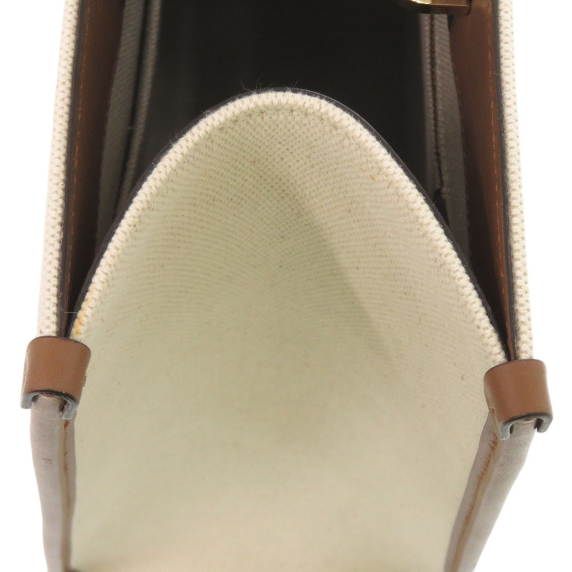 Jimmy Choo Brown Canvas Leather Shoulder Bag (Pre-Owned)