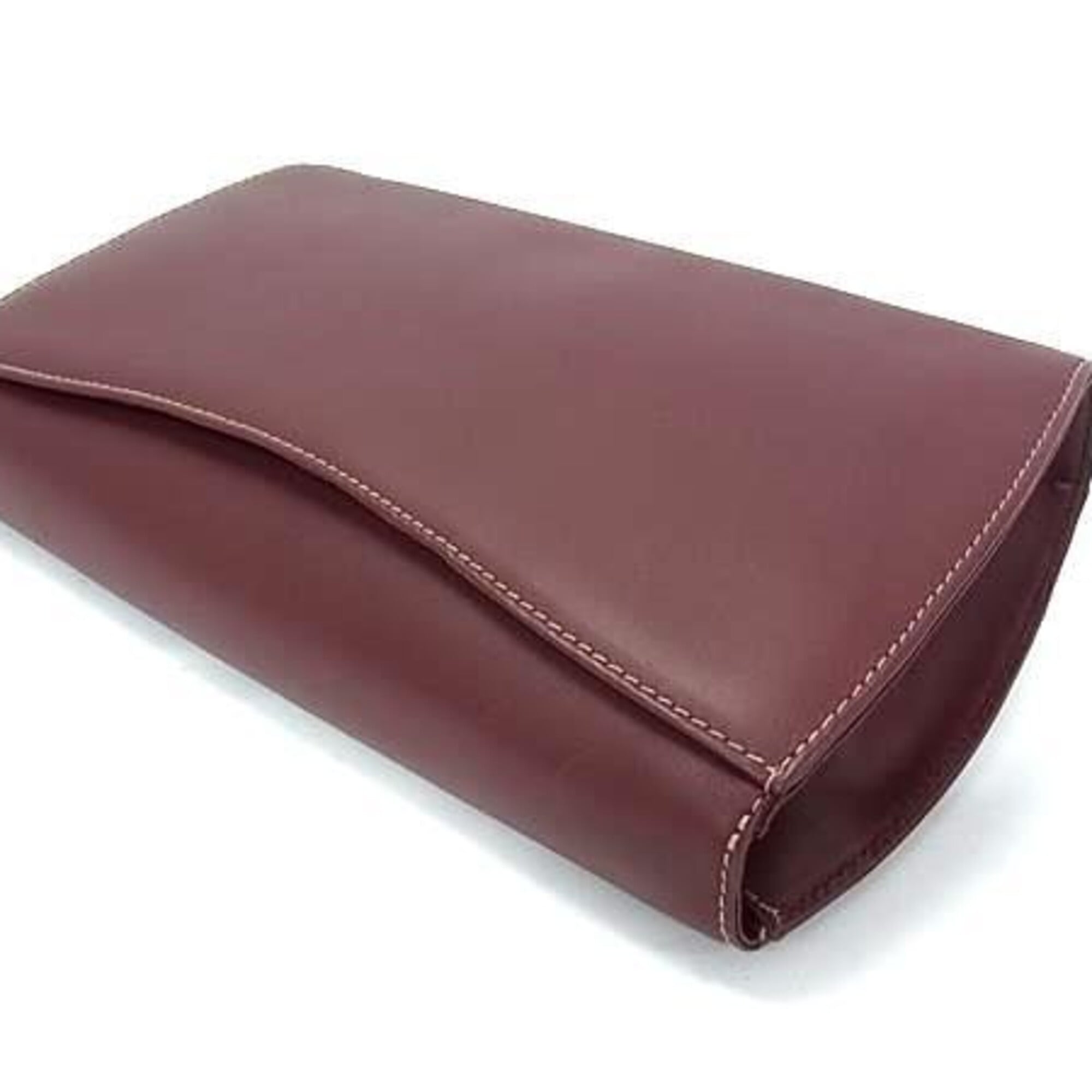 Cartier Must Bordeaux Leather Clutch Bag Shoulder Bag (Pre-Owned)