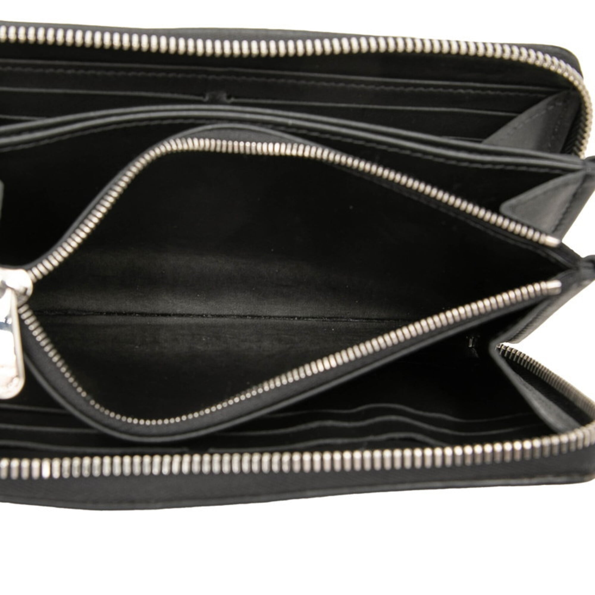 Louis Vuitton Monogram Black Leather Long Wallet (Bi-Fold) (Pre-Owned)