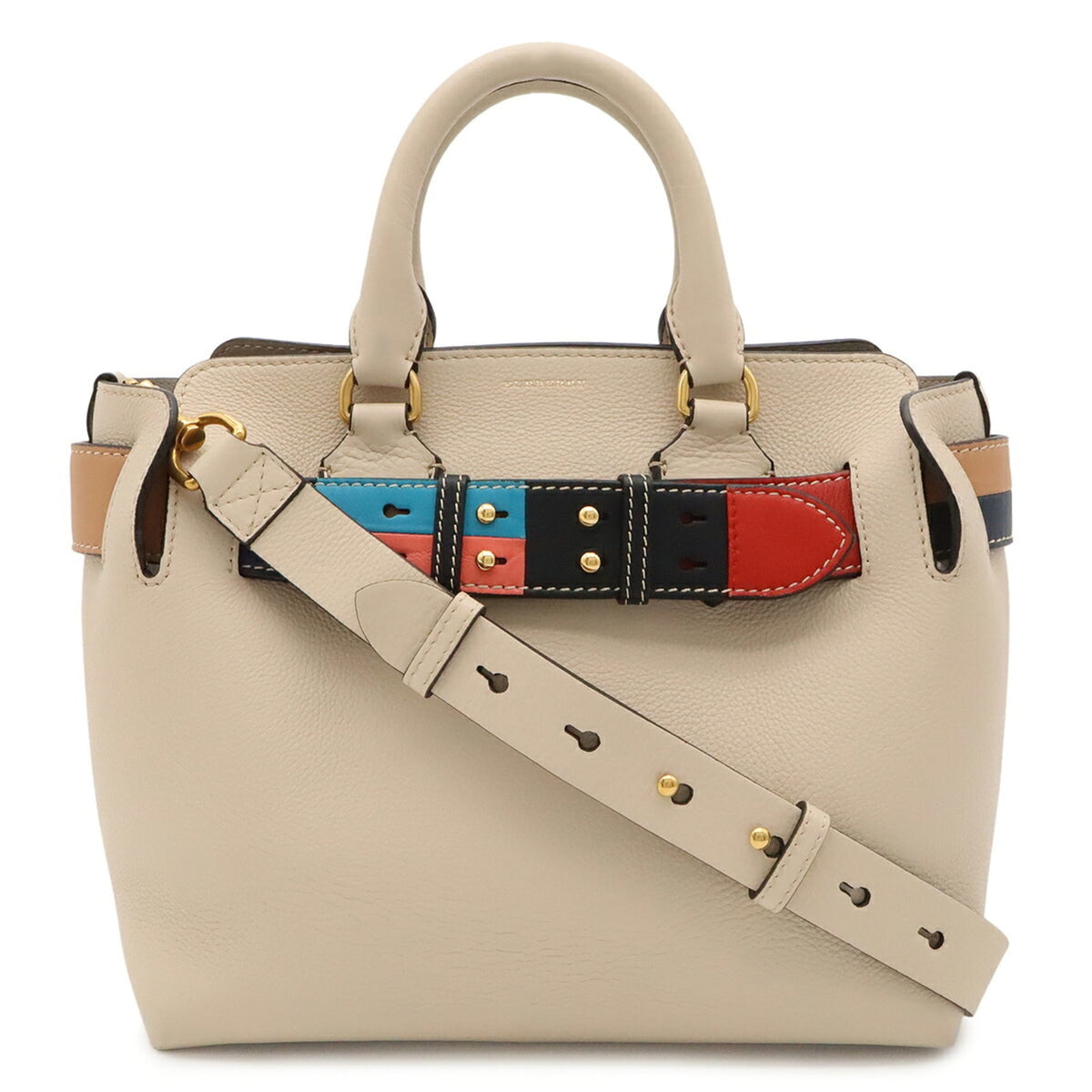 Burberry Beige Brown Multi-Color Leather Handbag Shoulder Bag (Pre-Owned)