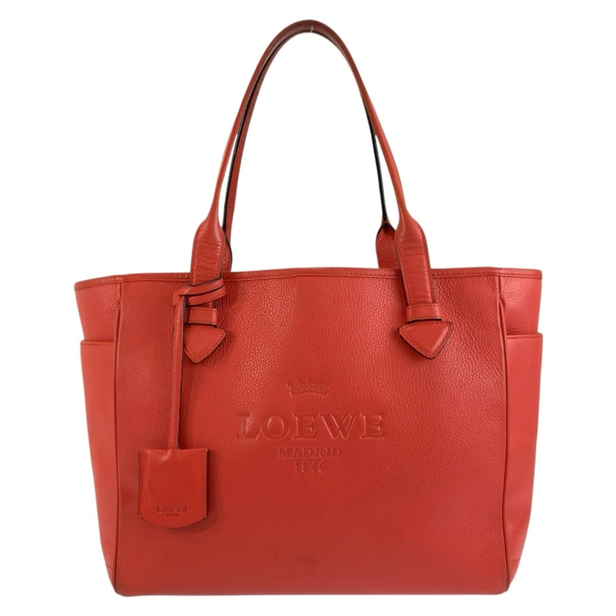 Loewe Orange Leather Handbag Tote Bag (Pre-Owned)