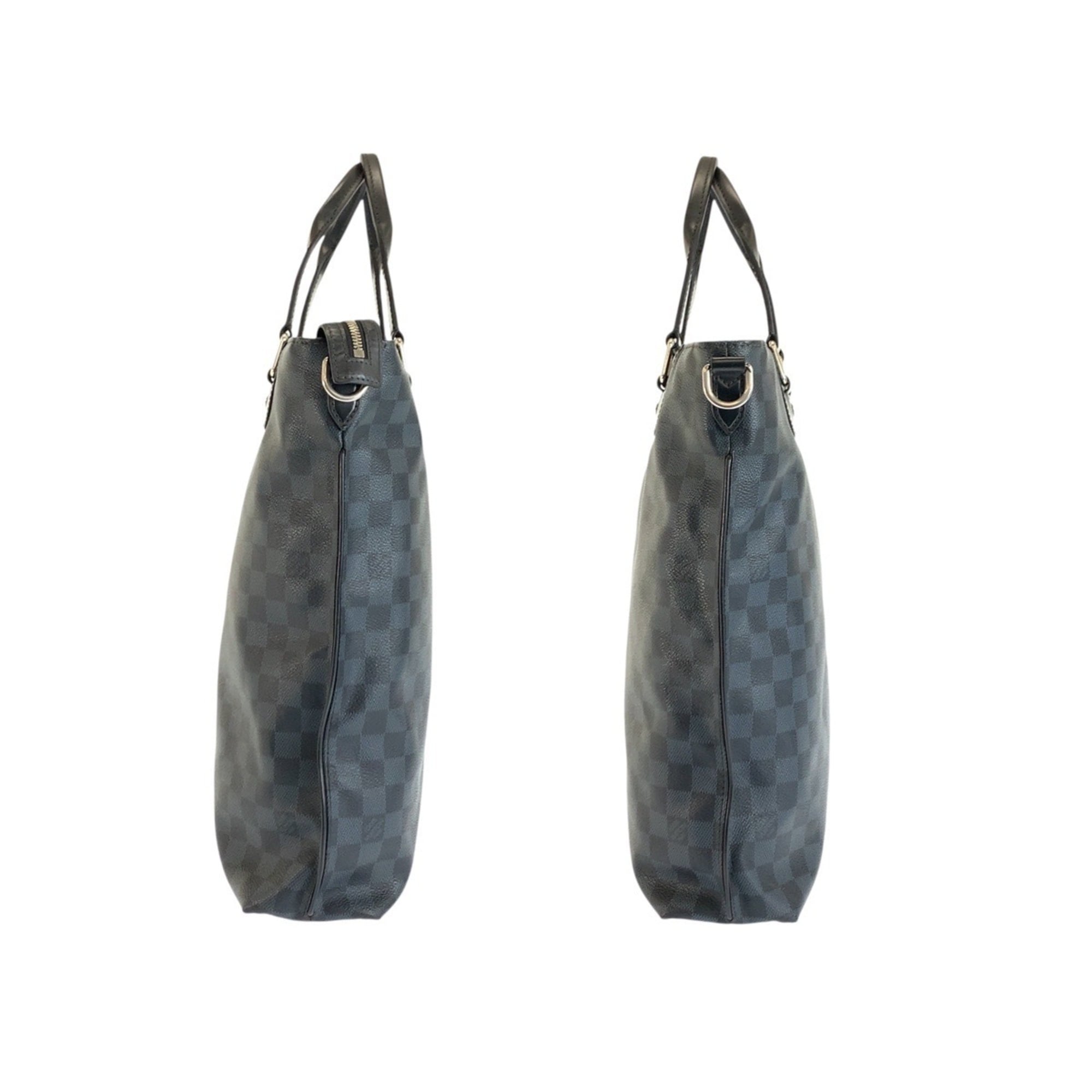 Louis Vuitton Navy Leather Pvc Tote Bag (Pre-Owned)