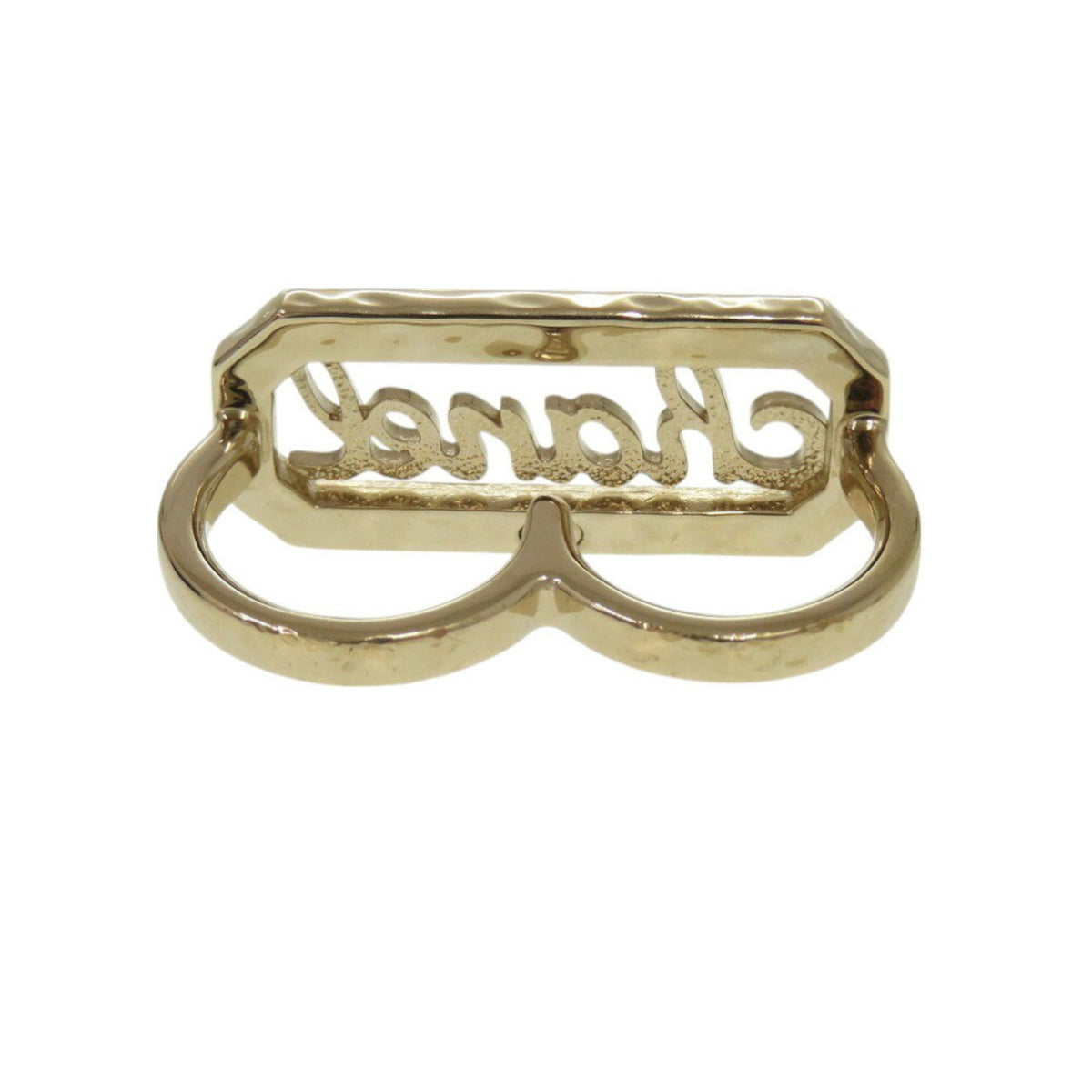 Chanel Gold Artificial Pearl Metal Band Ring (Pre-Owned)