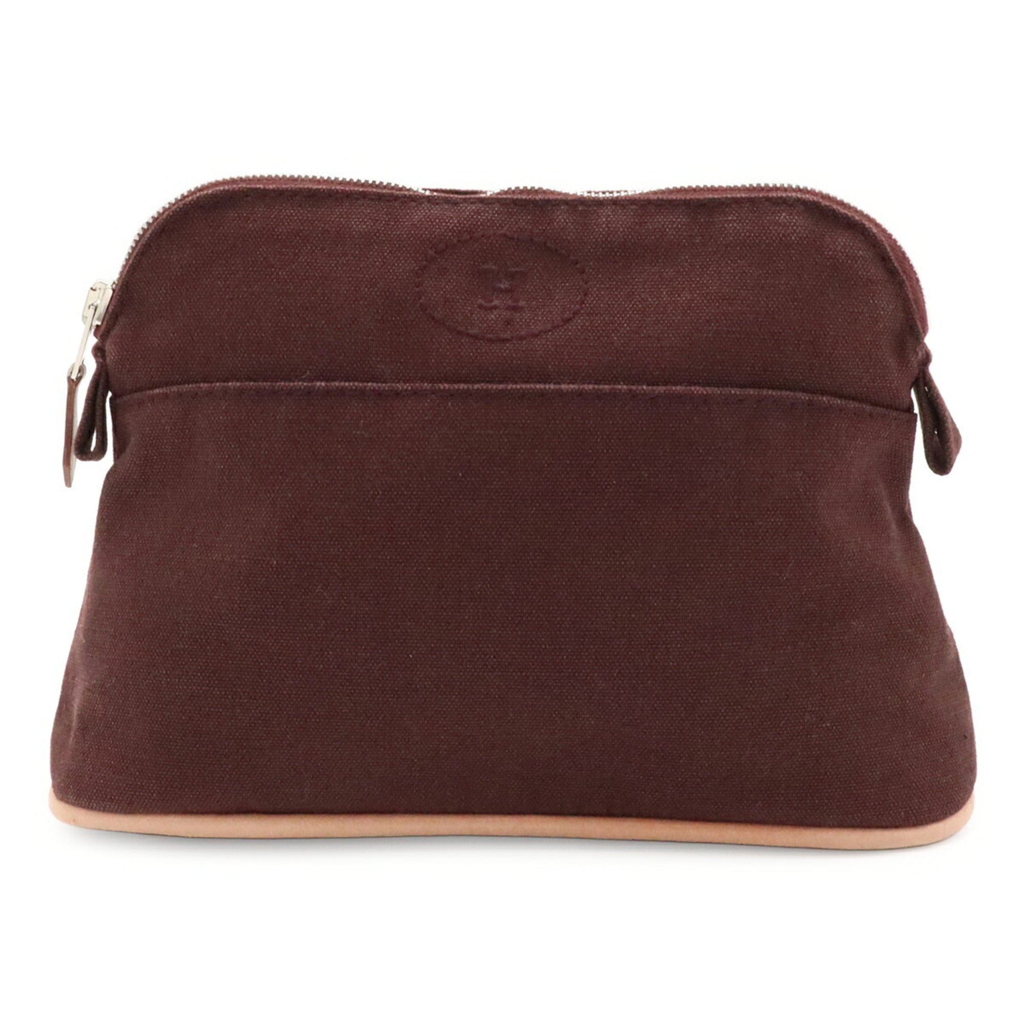 Hermes Burgundy Canvas Handbag Pouch (Pre-Owned)
