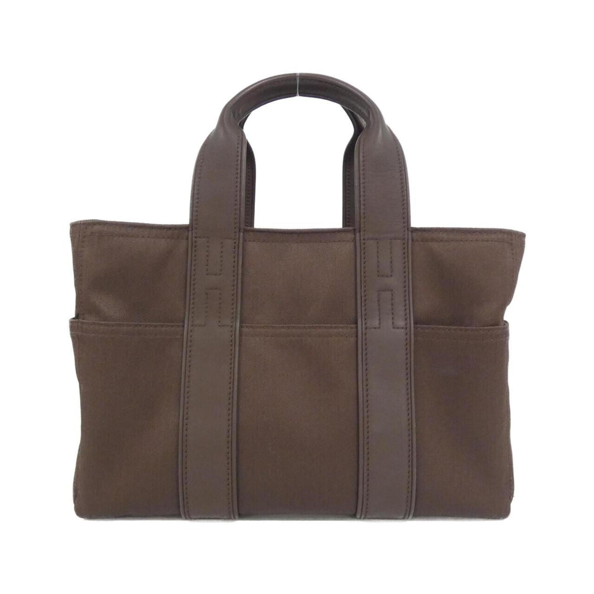 Hermes Havane Toile Chevron Handbag (Pre-Owned)