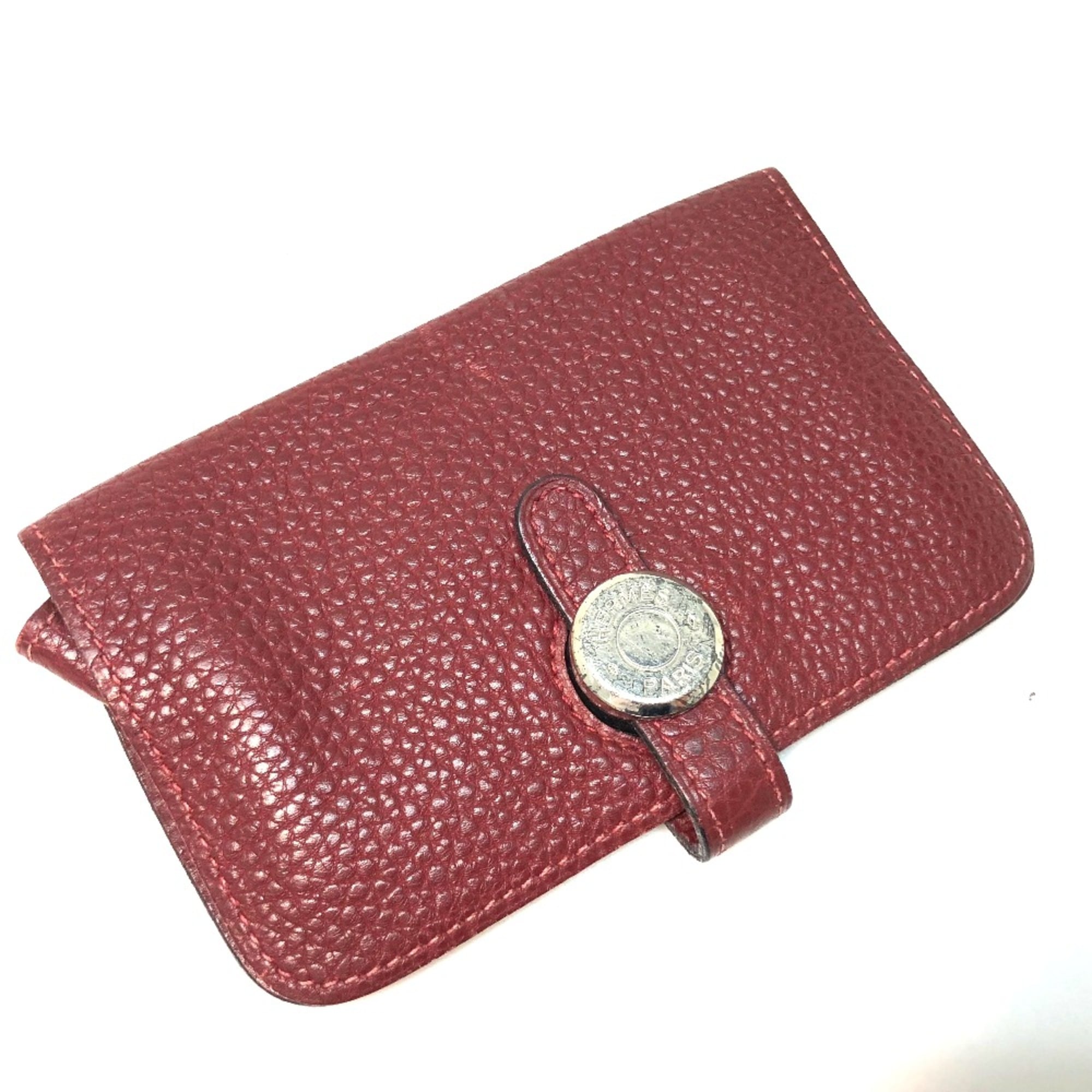 Hermes Red Leather Coin Purse/Coin Case (Pre-Owned)