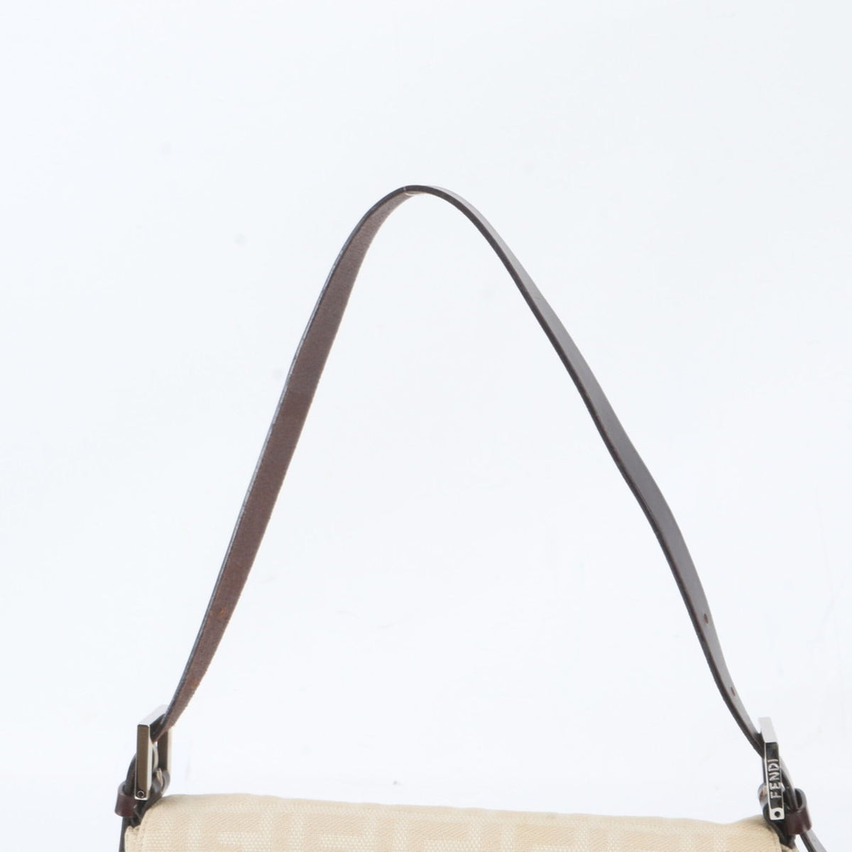 Fendi Beige Leather Canvas Shoulder Bag (Pre-Owned)