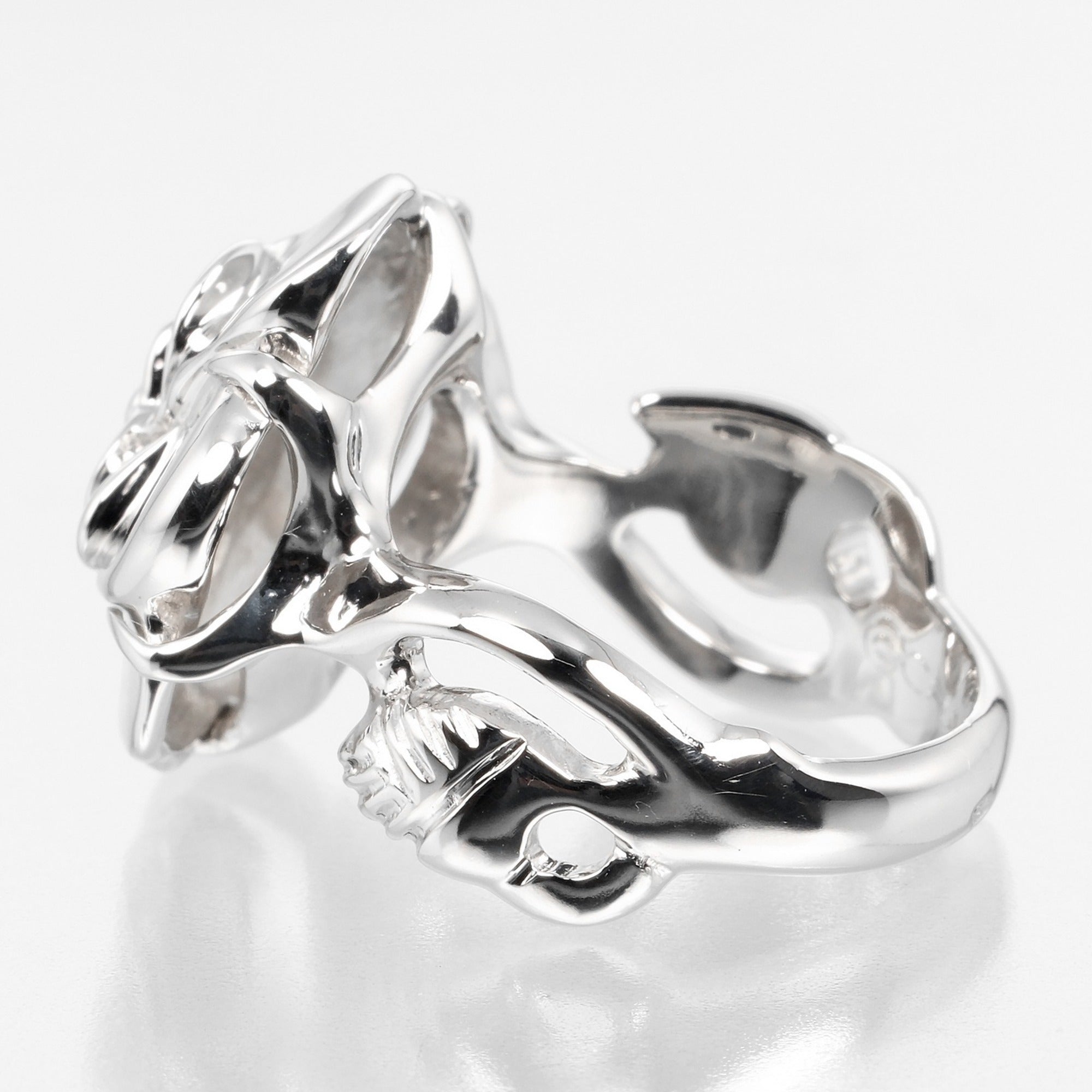 Chanel Camellia White Gold White Gold (18K) Band Ring (Pre-Owned)