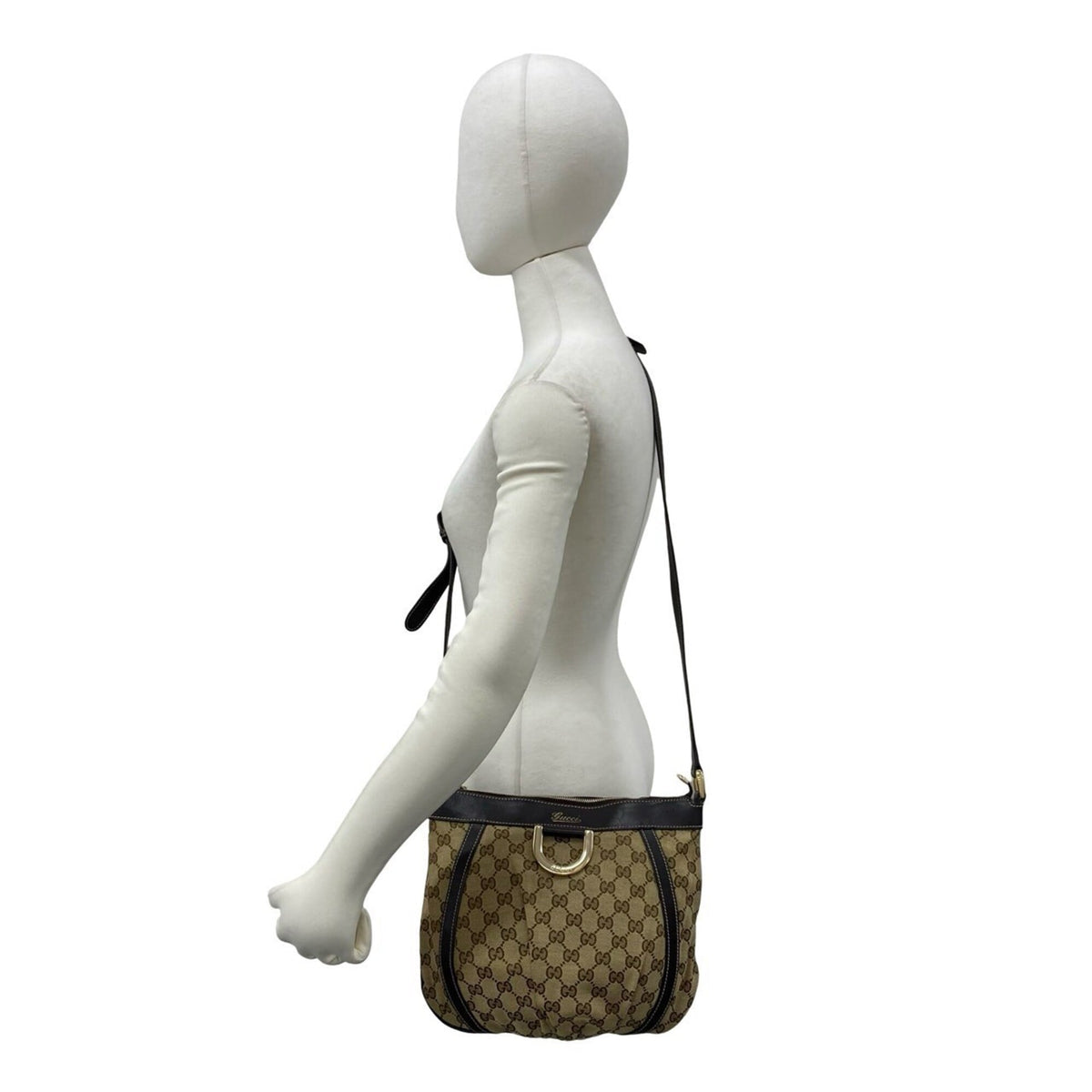 Gucci Brown Canvas Leather Pochette Shoulder Bag (Pre-Owned)
