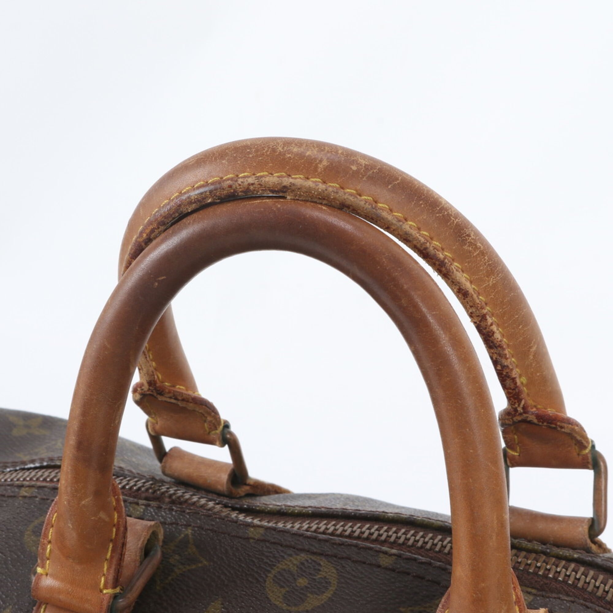 Louis Vuitton Monogram Brown Coated Canvas Leather Handbag Tote Bag (Pre-Owned)
