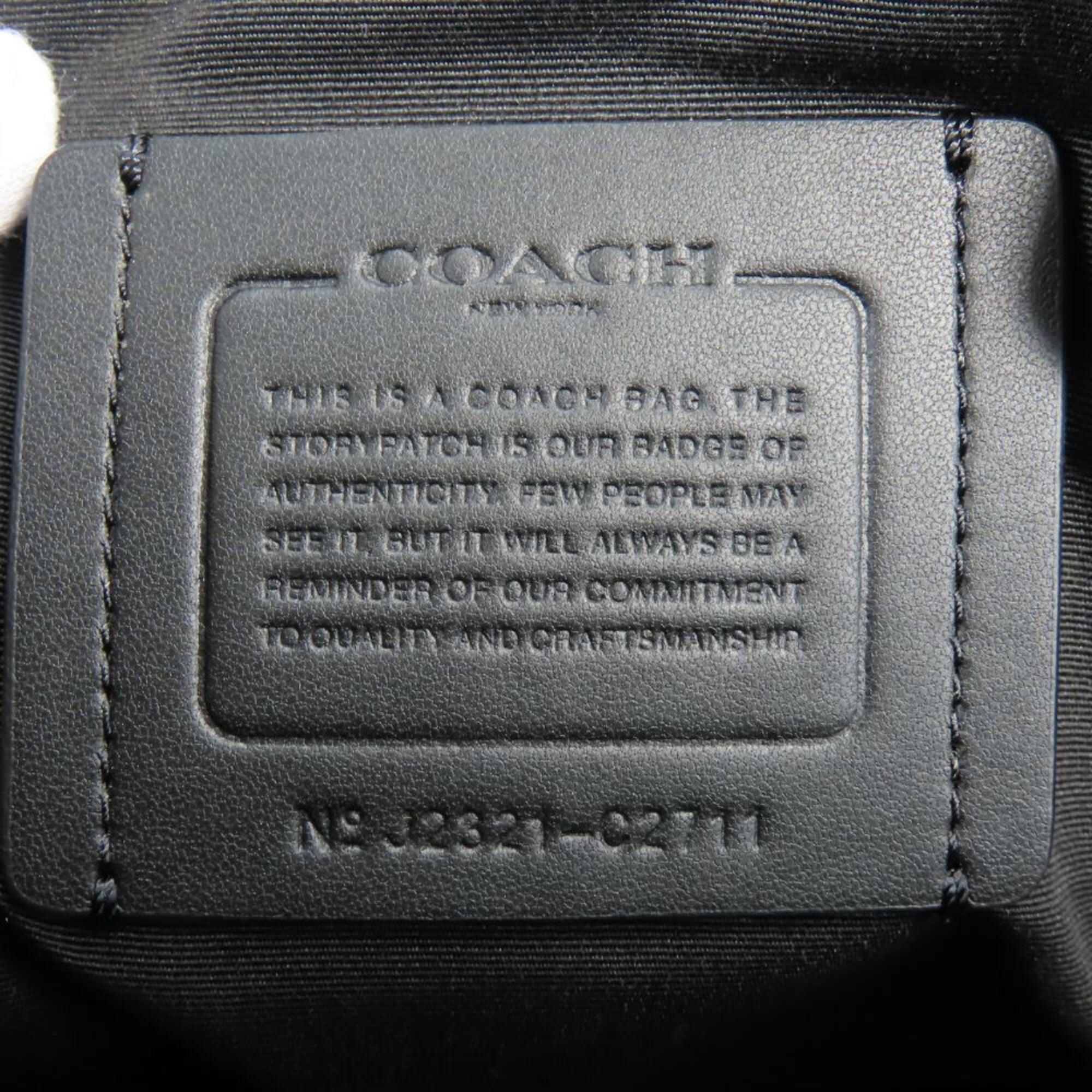 Coach Signature Black Gray Pvc Coated Canvas Leather Sling Bag (Pre-Owned)