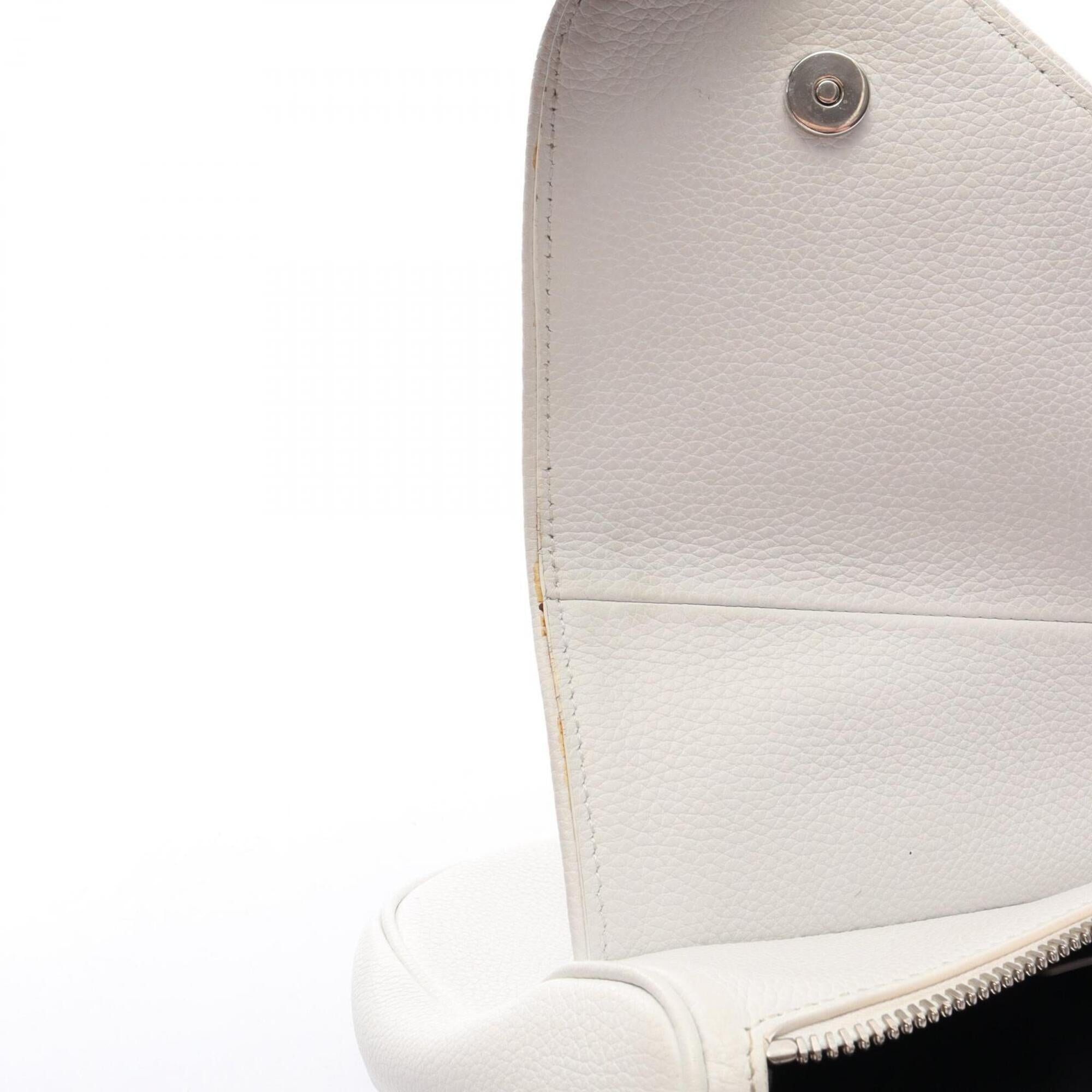 Christian Dior White Leather Fanny Pack Handbag Saddle Bag (Pre-Owned)