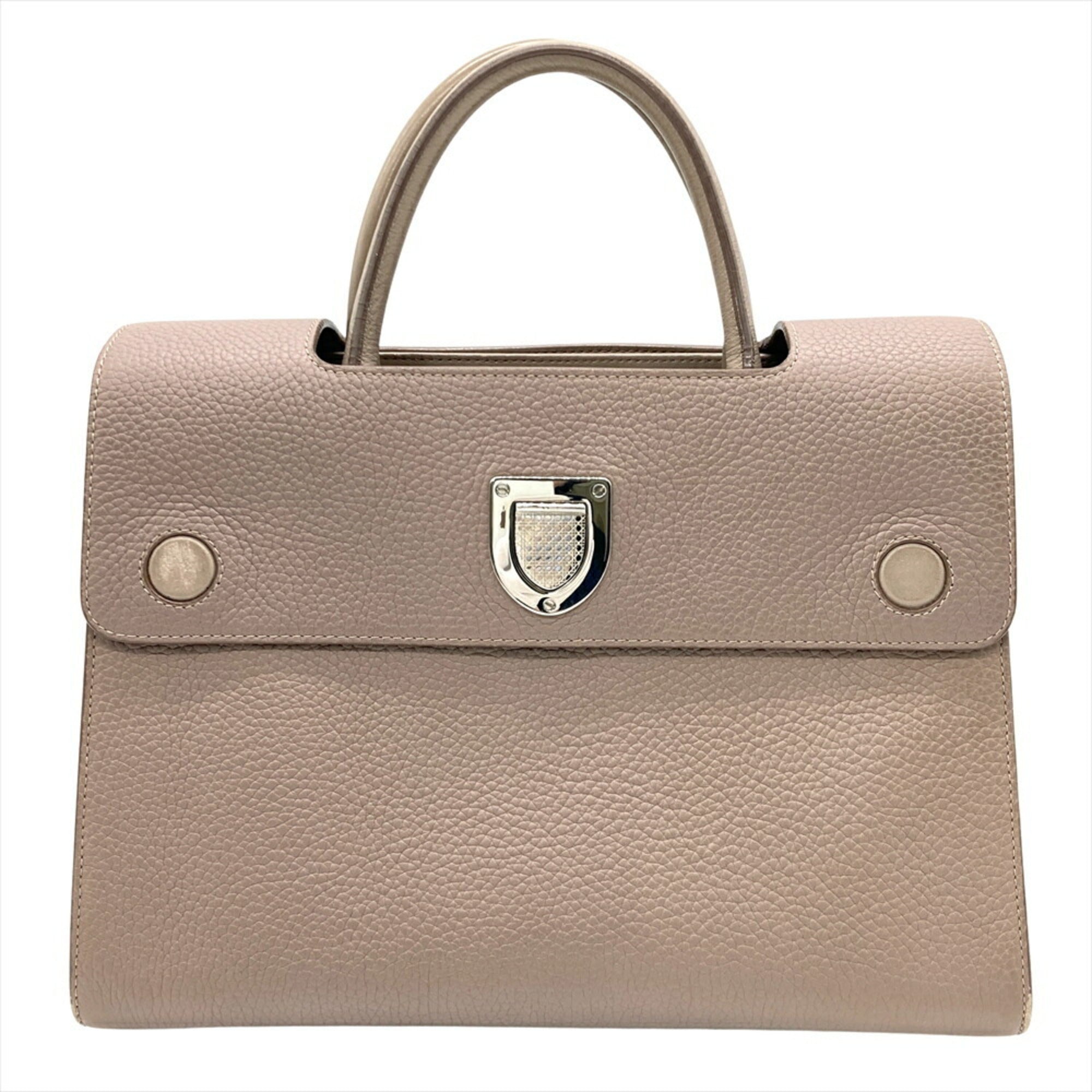 Christian Dior Grayish Leather Shoulder Bag (Pre-Owned)