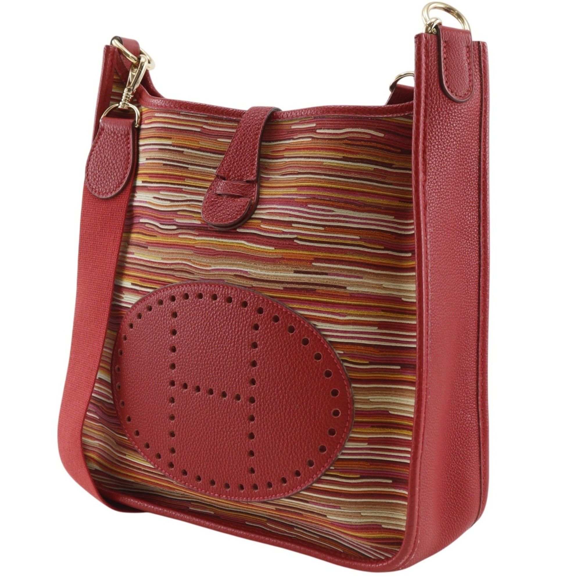 Hermes Evelyne Red Color Vibrato Leather Shoulder Bag (Pre-Owned)