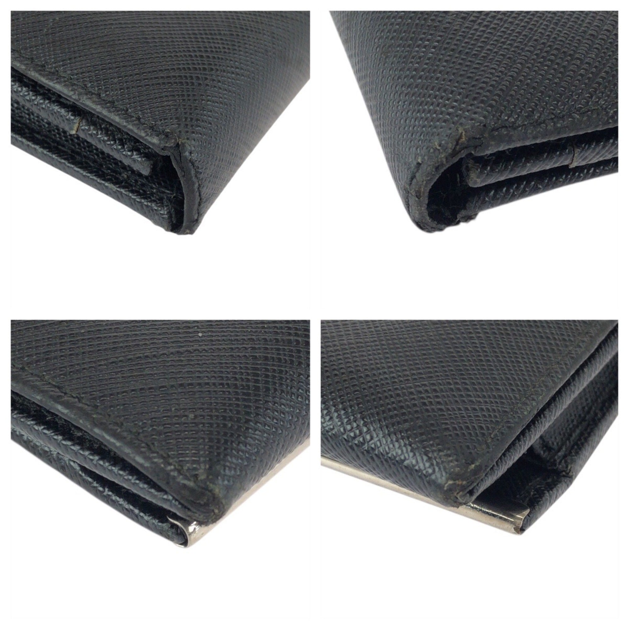 Salvatore Ferragamo Black Leather Long Wallet (Bi-Fold) (Pre-Owned)