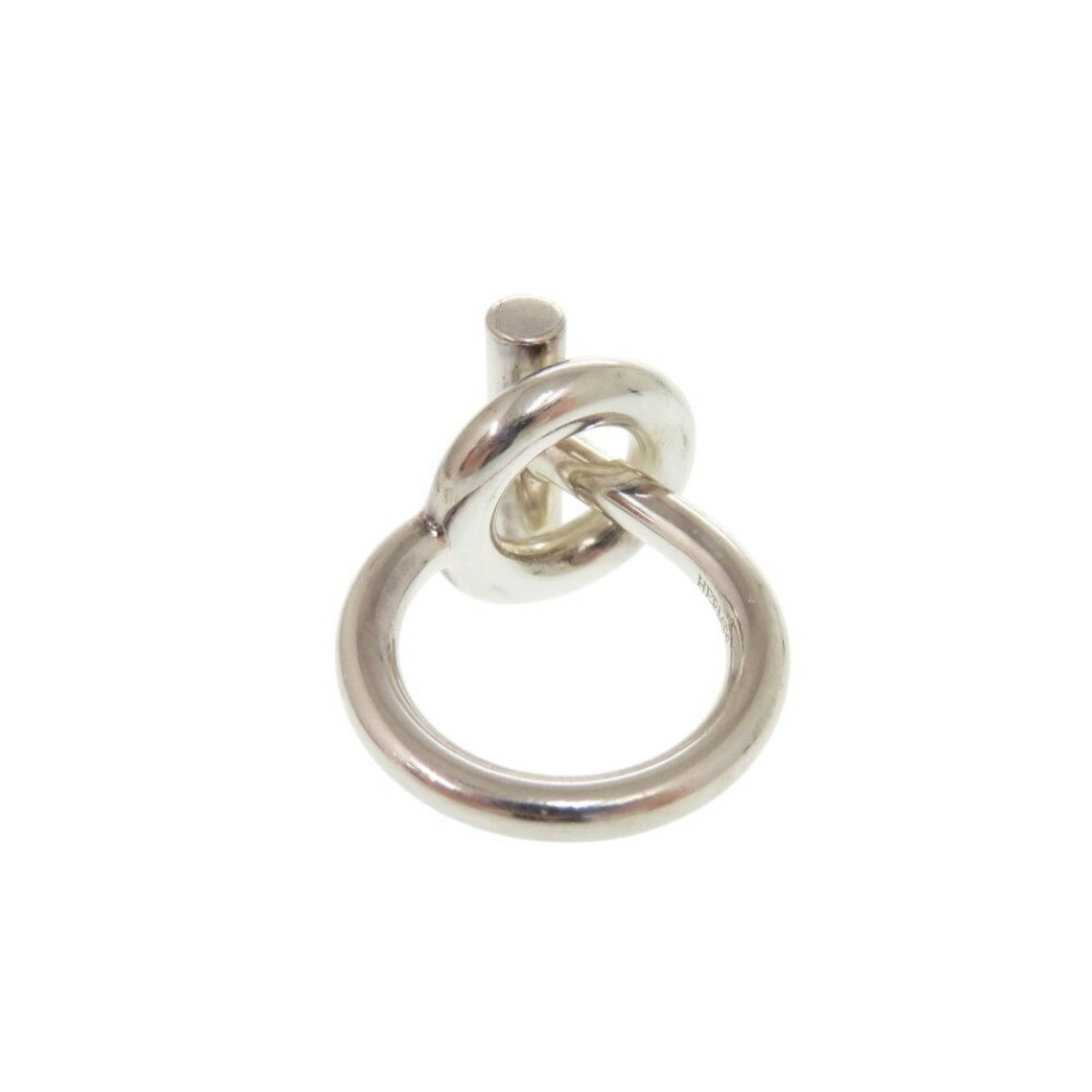 Hermes Silver Silver 925 Band Ring (Pre-Owned)
