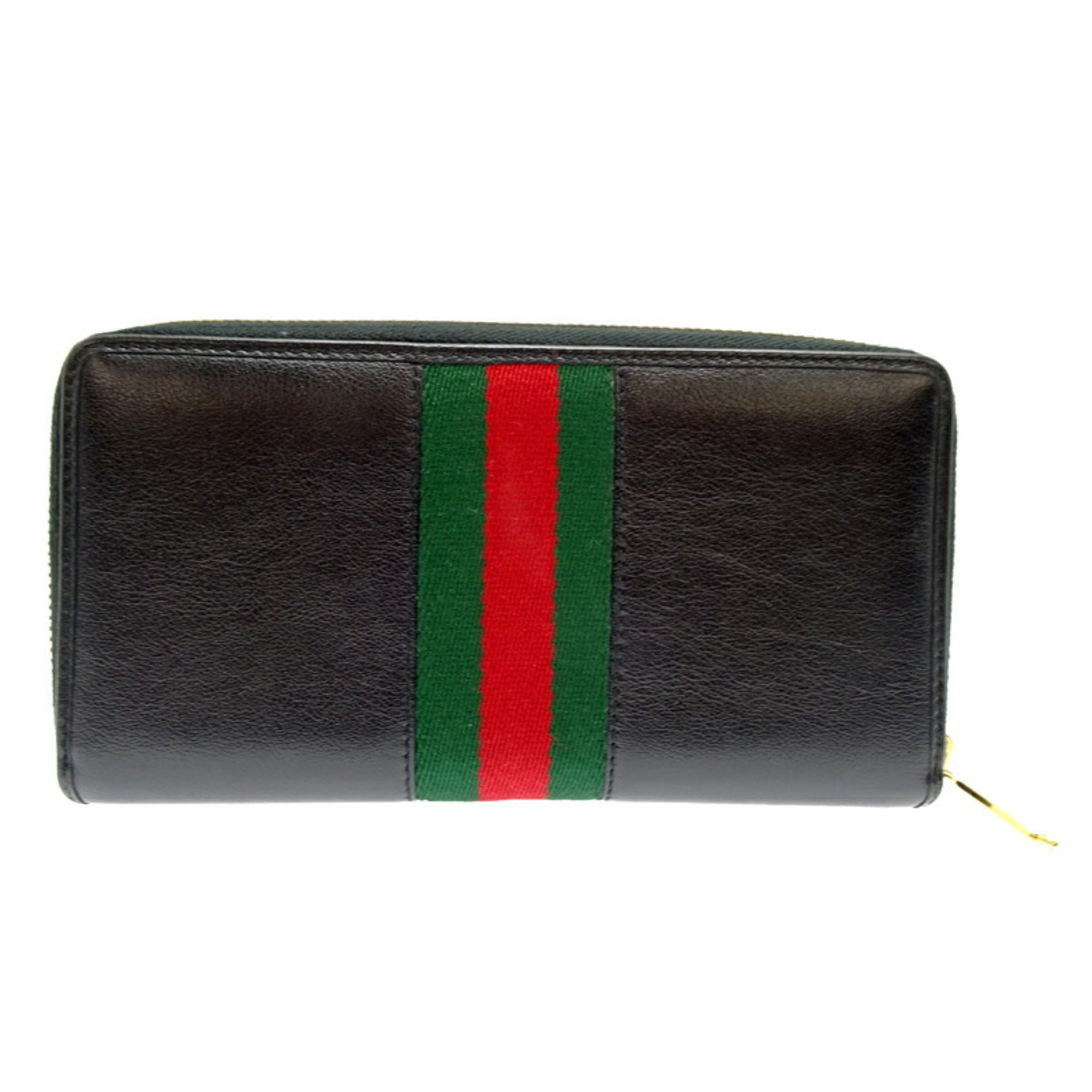 Gucci Black Leather Long Wallet (Bi-Fold) (Pre-Owned)