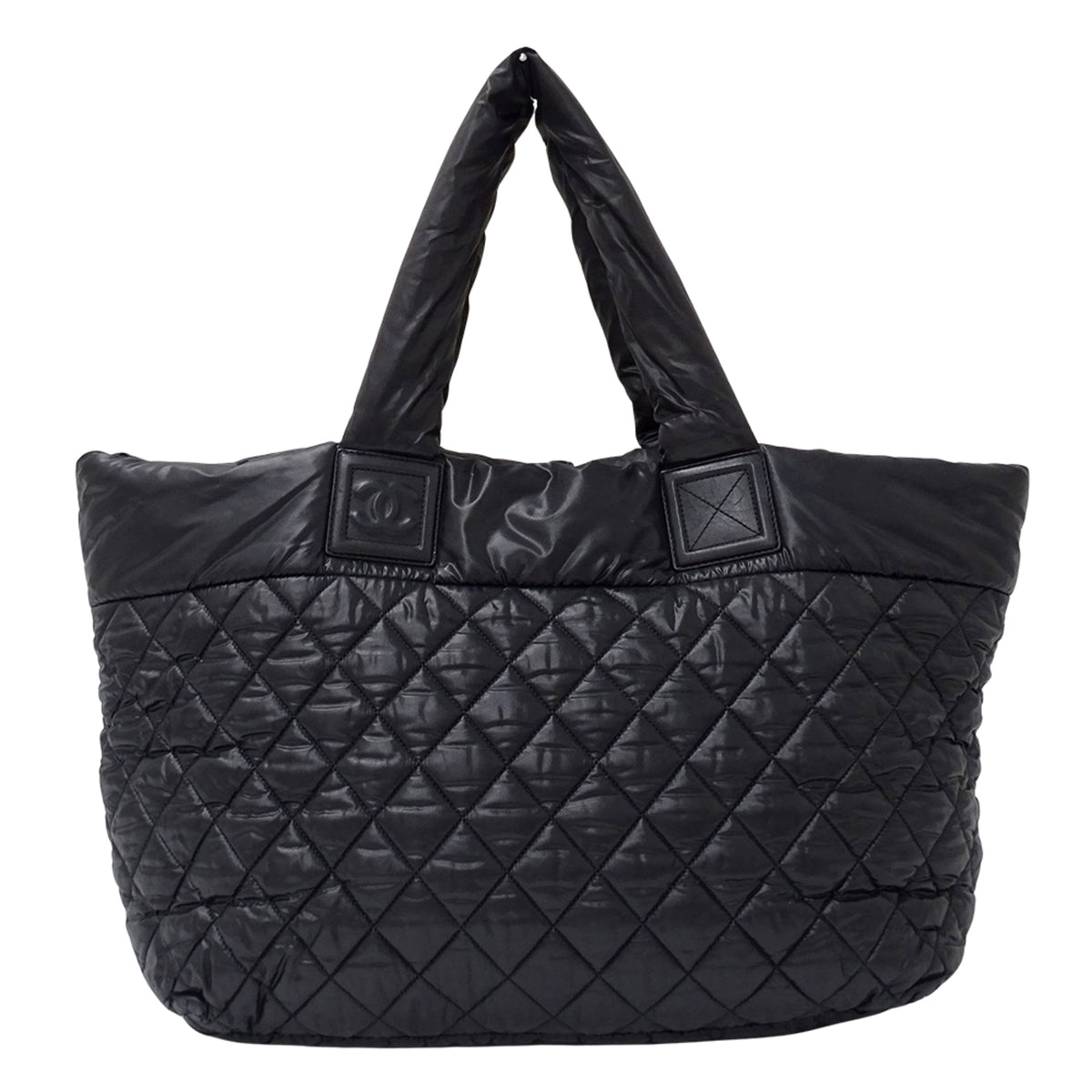 Chanel Black Nylon Handbag Tote Bag (Pre-Owned)