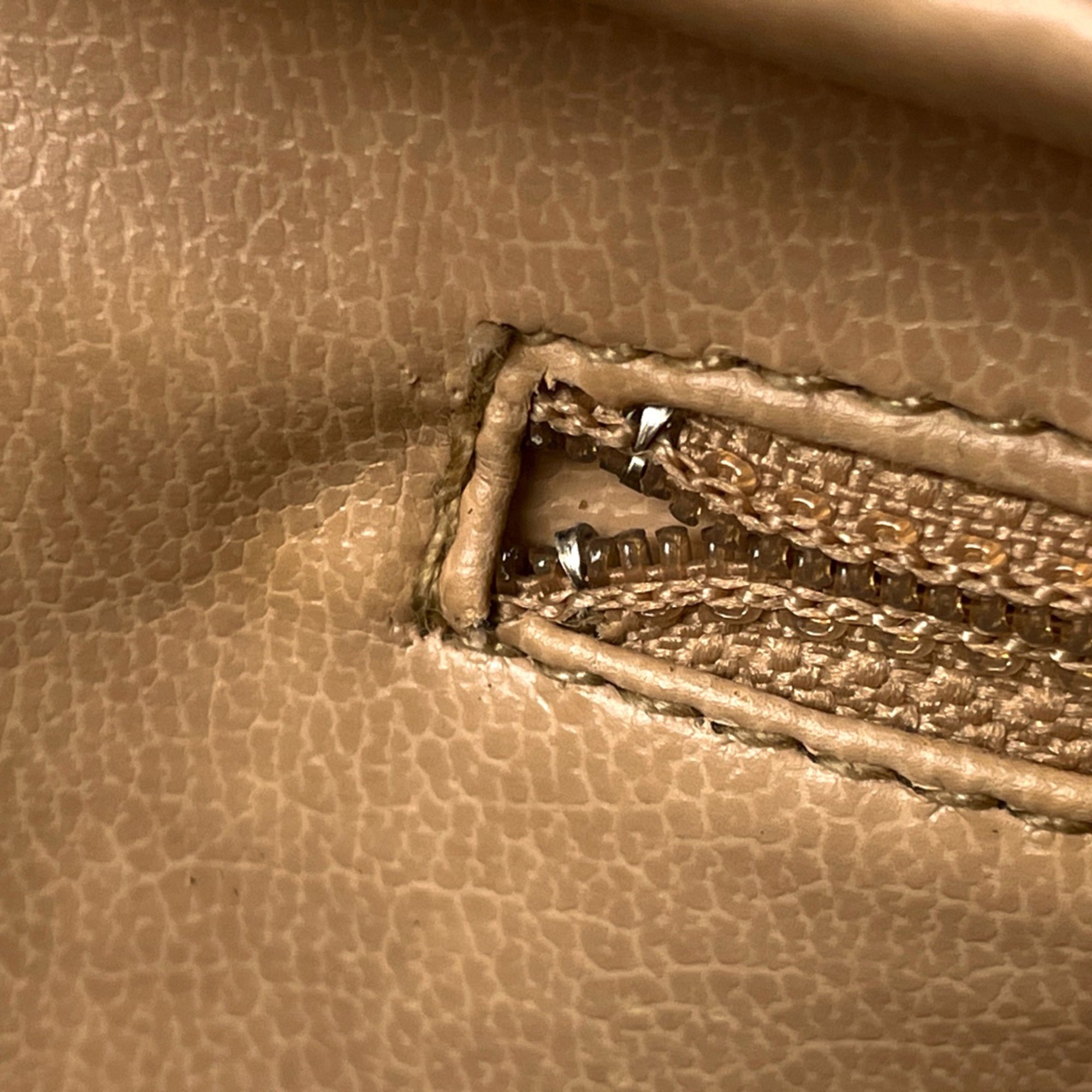 Chanel Beige Grained Calfskin Shoulder Bag (Pre-Owned)