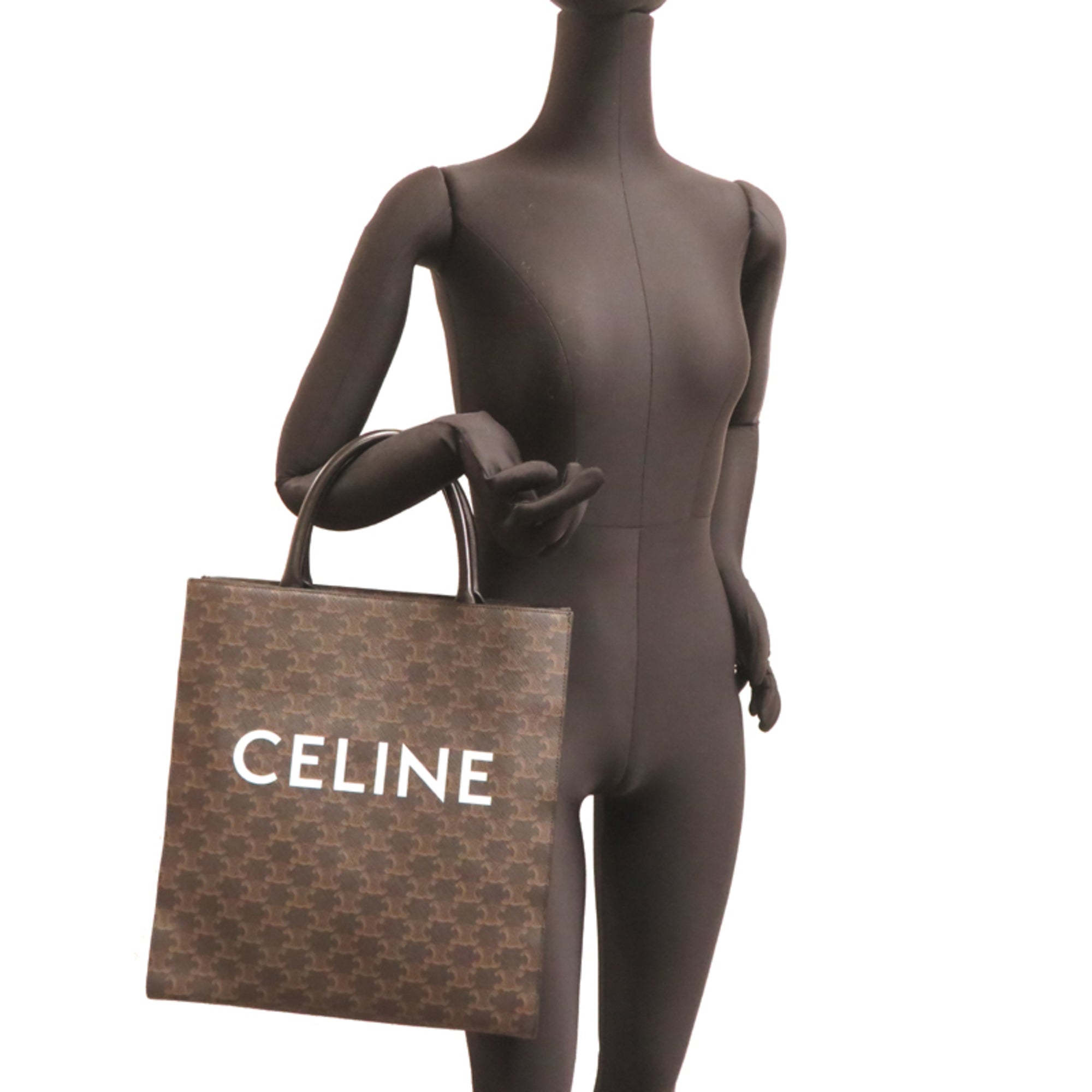 Celine Brown Pvc Leather Tote Bag (Pre-Owned)