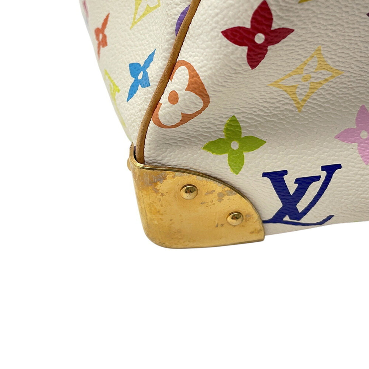 Louis Vuitton Blanc Red Color Monogram Multicolore Handbag (Pre-Owned)