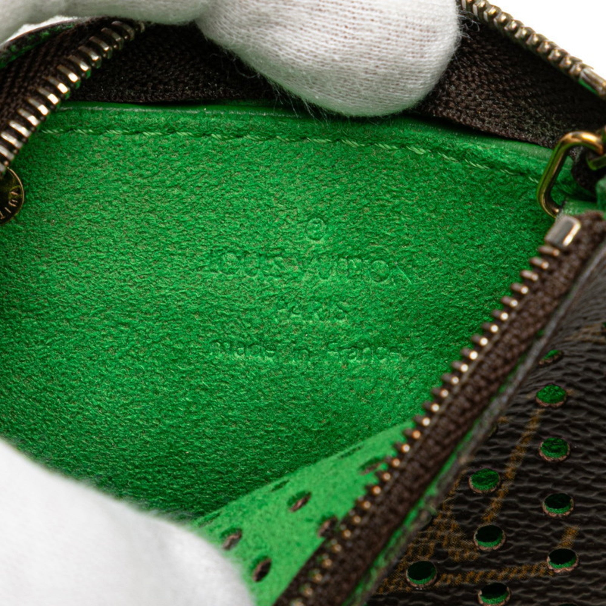 Louis Vuitton Monogram Perfo Brown Vert Pvc Leather Pochette (Pre-Owned)