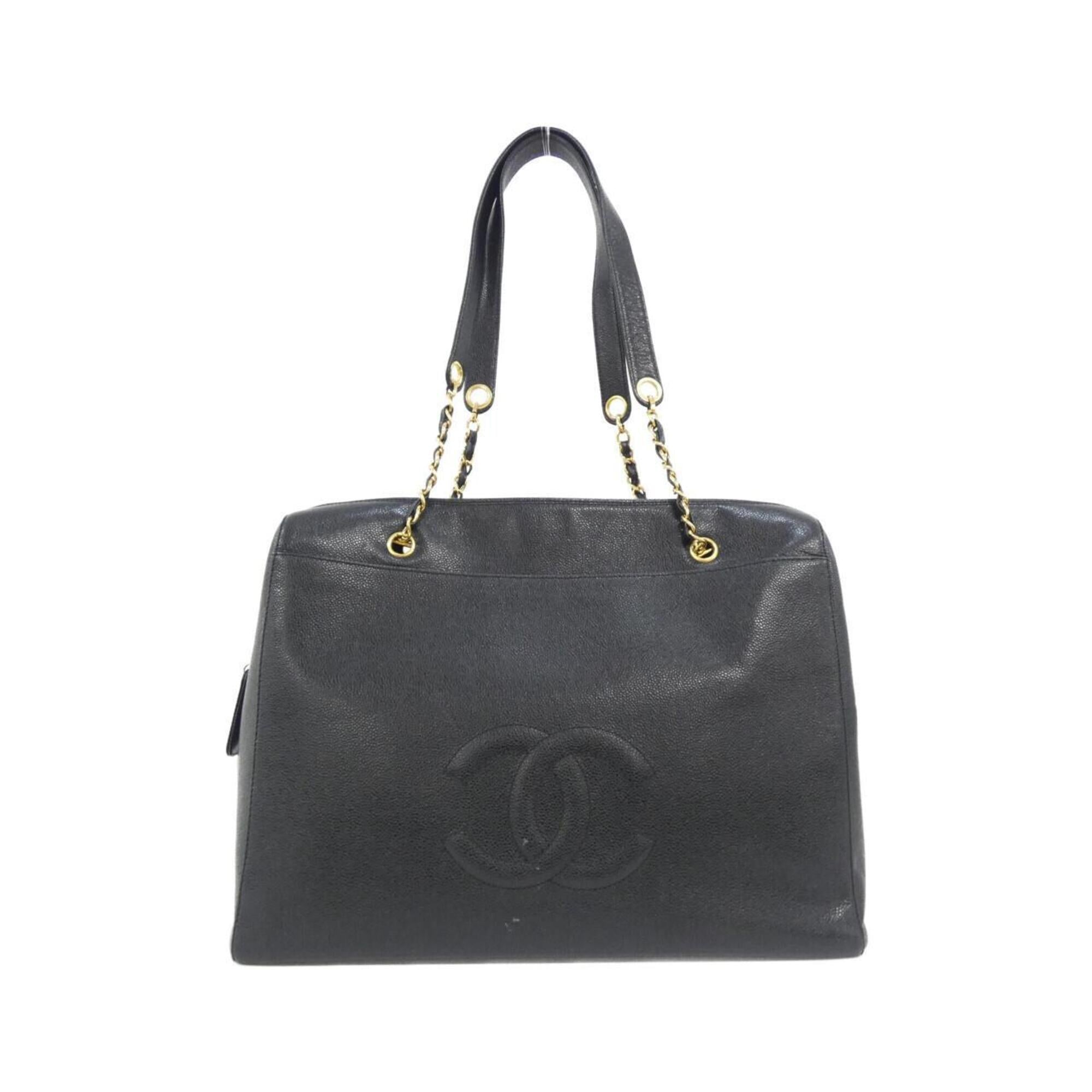 Chanel Black Grained Calfskin Shoulder Bag (Pre-Owned)