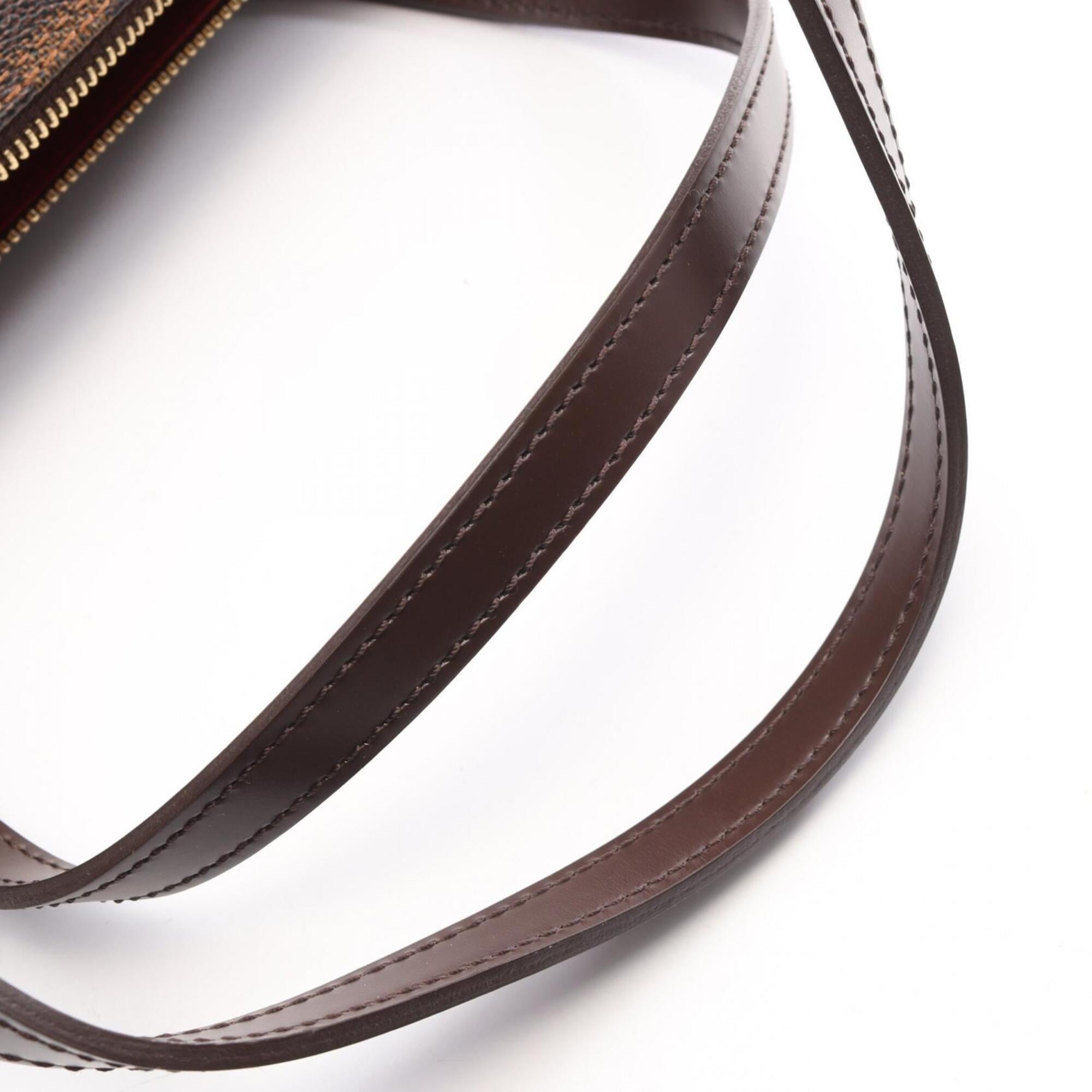 Louis Vuitton Brown Ebene Coated Canvas Leather Handbag Pouch (Pre-Owned)